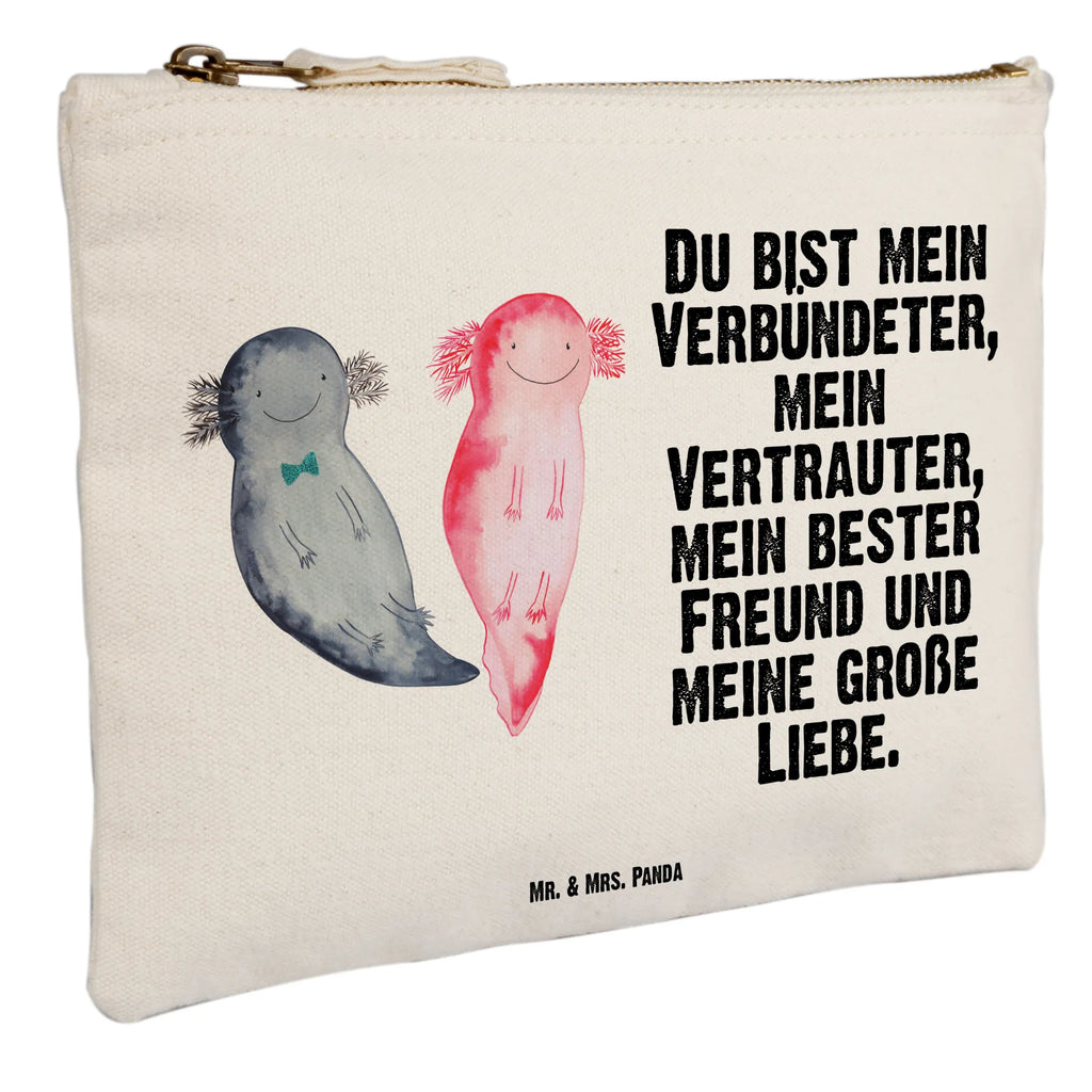 Schminktasche Axolotl Freundin Schminktasche, Kosmetiktasche, Kosmetikbeutel, Stiftemäppchen, Etui, Federmappe, Makeup, XXL, Schminketui, Kosmetiketui, Schlamperetui, Axolotl, Molch, Axolot, Schwanzlurch, Lurch, Lurche, Liebe, große Liebe, Liebesbeweis, Freund, Verlobter, Ehemann, Jahrestag, Valentinstag