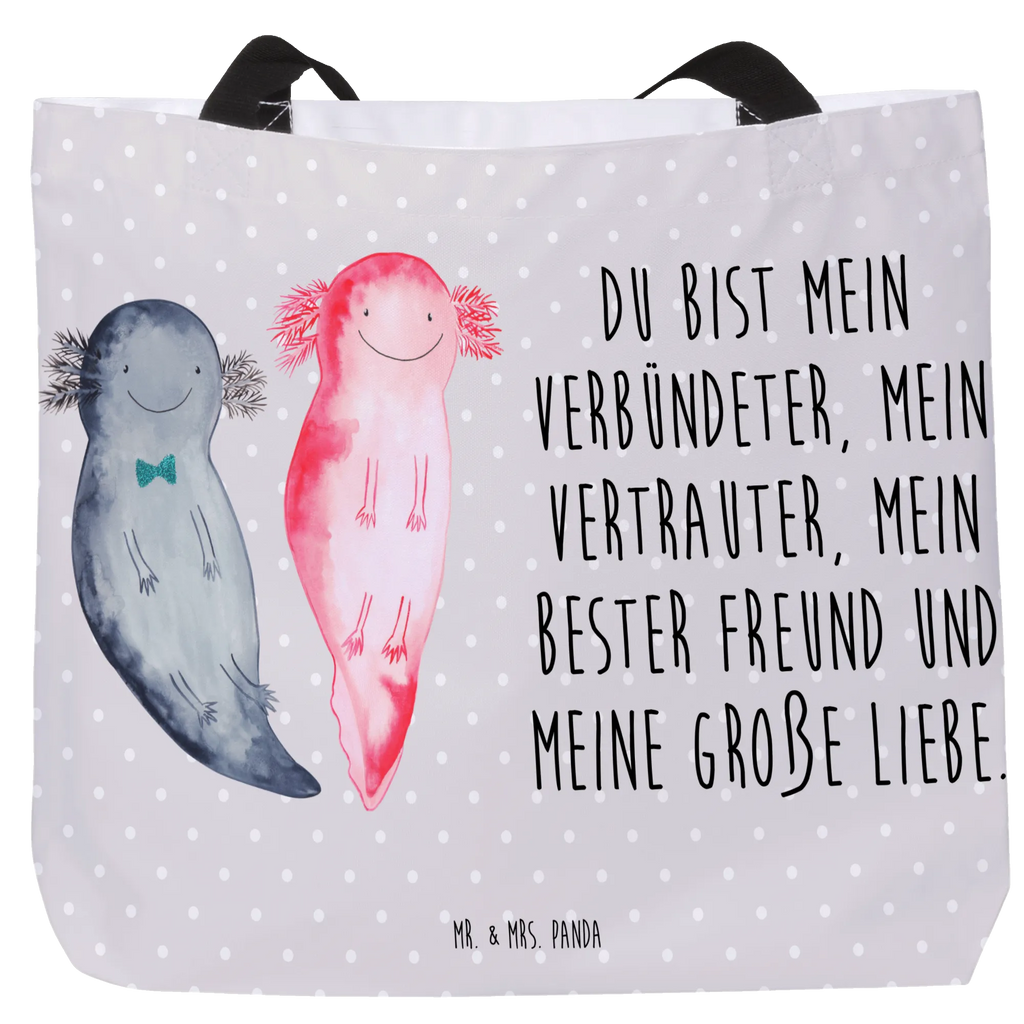 Shopper Axolotl Freundin Beutel, Einkaufstasche, Tasche, Strandtasche, Einkaufsbeutel, Shopper, Schultasche, Freizeittasche, Tragebeutel, Schulbeutel, Alltagstasche, Axolotl, Molch, Axolot, Schwanzlurch, Lurch, Lurche, Liebe, große Liebe, Liebesbeweis, Freund, Verlobter, Ehemann, Jahrestag, Valentinstag