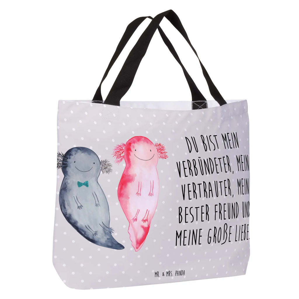 Shopper Axolotl Freundin Beutel, Einkaufstasche, Tasche, Strandtasche, Einkaufsbeutel, Shopper, Schultasche, Freizeittasche, Tragebeutel, Schulbeutel, Alltagstasche, Axolotl, Molch, Axolot, Schwanzlurch, Lurch, Lurche, Liebe, große Liebe, Liebesbeweis, Freund, Verlobter, Ehemann, Jahrestag, Valentinstag