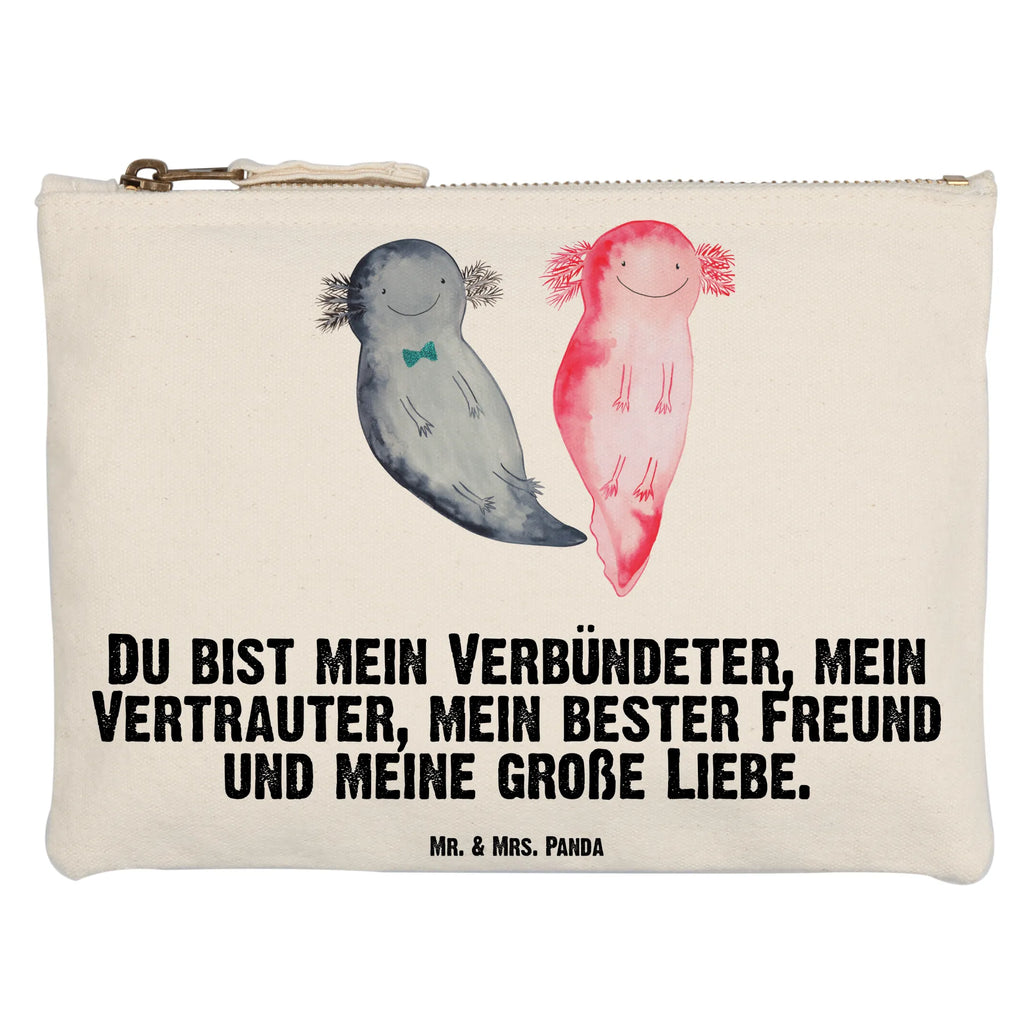 Schminktasche Axolotl Freundin Schminktasche, Kosmetiktasche, Kosmetikbeutel, Stiftemäppchen, Etui, Federmappe, Makeup, XXL, Schminketui, Kosmetiketui, Schlamperetui, Axolotl, Molch, Axolot, Schwanzlurch, Lurch, Lurche, Liebe, große Liebe, Liebesbeweis, Freund, Verlobter, Ehemann, Jahrestag, Valentinstag