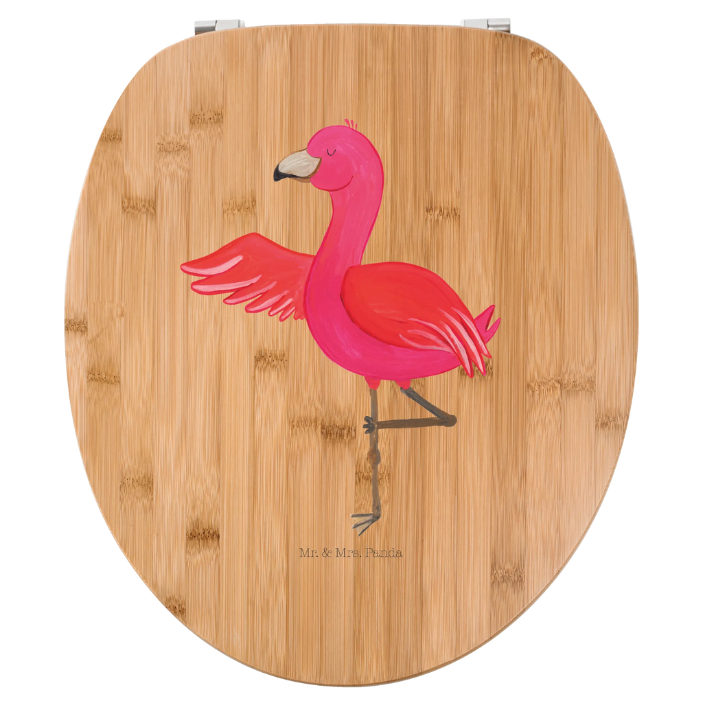 Motiv WC Sitz Flamingo Yoga Klobrille, Klodeckel, Toilettendeckel, WC-Sitz, Toilette, Flamingo, Vogel, Yoga, Namaste, Achtsamkeit, Yoga-Übung, Entspannung, Ärger, Aufregen, Tiefenentspannung