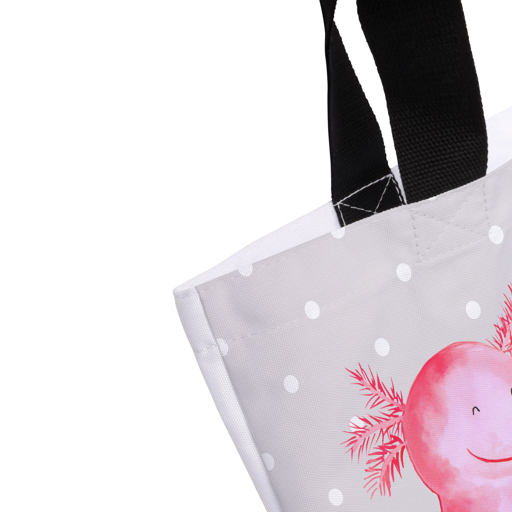 Shopper Axolotl Glücklich Beutel, Einkaufstasche, Tasche, Strandtasche, Einkaufsbeutel, Shopper, Schultasche, Freizeittasche, Tragebeutel, Schulbeutel, Alltagstasche, Axolotl, Molch, Axolot, Schwanzlurch, Lurch, Lurche, Motivation, gute Laune