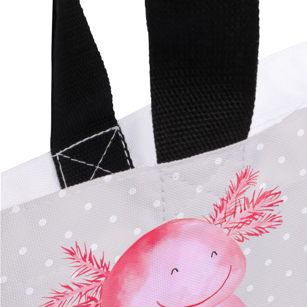 Shopper Axolotl Glücklich Beutel, Einkaufstasche, Tasche, Strandtasche, Einkaufsbeutel, Shopper, Schultasche, Freizeittasche, Tragebeutel, Schulbeutel, Alltagstasche, Axolotl, Molch, Axolot, Schwanzlurch, Lurch, Lurche, Motivation, gute Laune