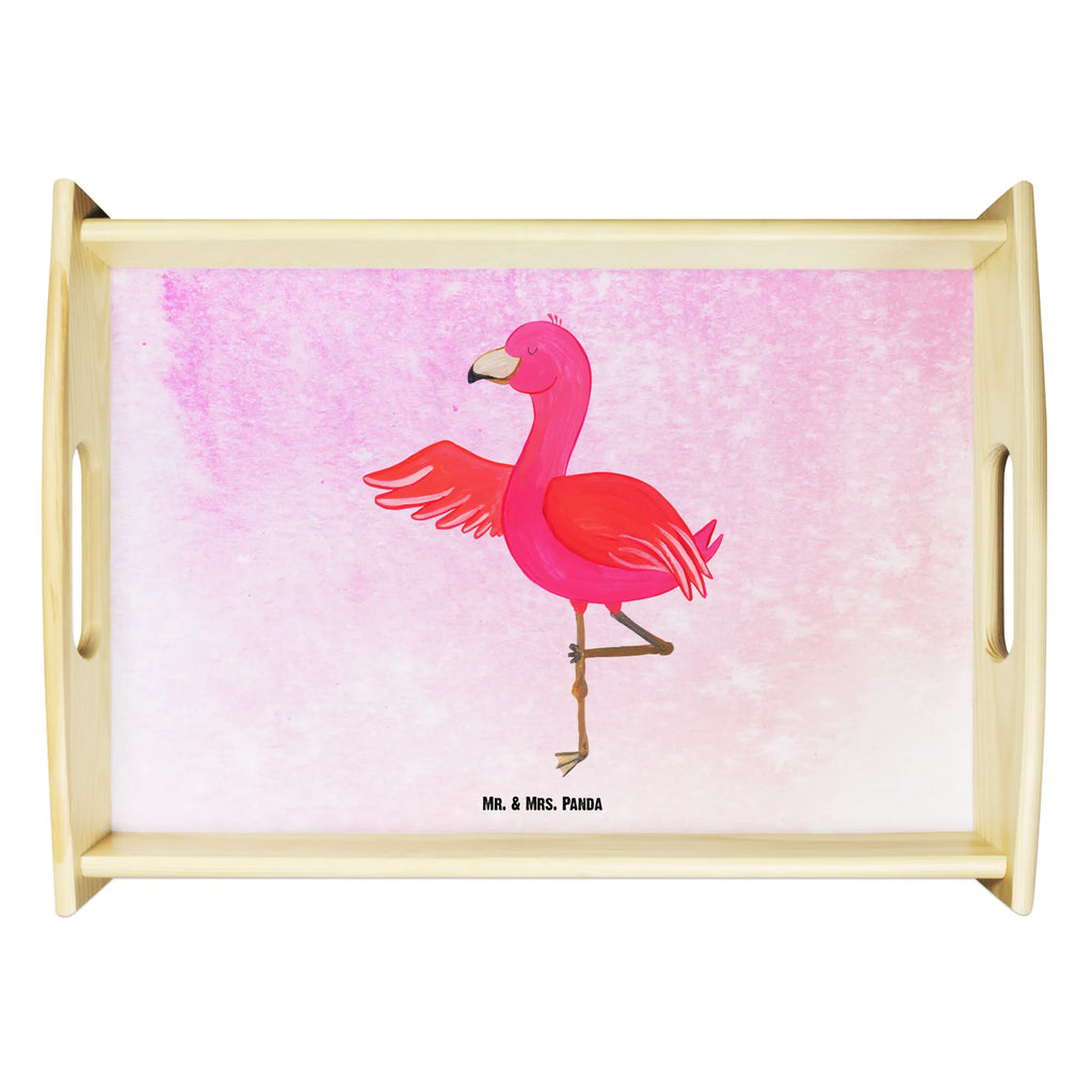 Serviertablett Flamingo Yoga Serviertablett, Tablett, Holztablett, Küchentablett, Dekotablett, Frühstückstablett, Flamingo, Vogel, Yoga, Namaste, Achtsamkeit, Yoga-Übung, Entspannung, Ärger, Aufregen, Tiefenentspannung