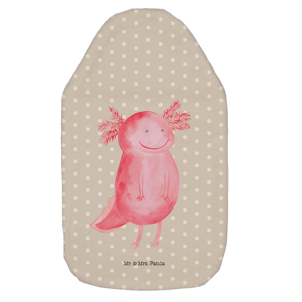 Wärmflasche Axolotl Glücklich Wärmekissen, Kinderwärmflasche, Körnerkissen, Wärmflaschenbezug, Wärmflasche mit Bezug, Wärmflasche, Bettflasche, Kleine Wärmflasche, Axolotl, Molch, Axolot, Schwanzlurch, Lurch, Lurche, Motivation, gute Laune