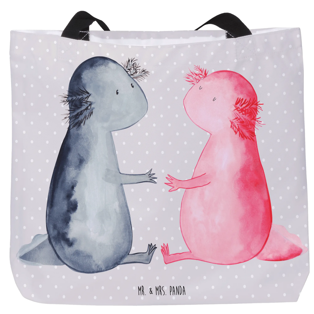 Shopper Axolotl Liebe Beutel, Einkaufstasche, Tasche, Strandtasche, Einkaufsbeutel, Shopper, Schultasche, Freizeittasche, Tragebeutel, Schulbeutel, Alltagstasche, Axolotl, Molch, Axolot, Schwanzlurch, Lurch, Lurche, Liebe, große Liebe, Liebesbeweis, Freund, Verlobter, Ehemann, Jahrestag, Valentinstag