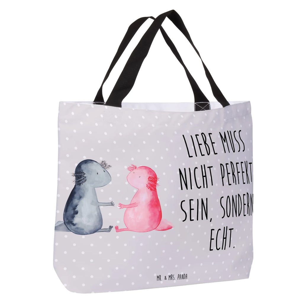 Shopper Axolotl Liebe Beutel, Einkaufstasche, Tasche, Strandtasche, Einkaufsbeutel, Shopper, Schultasche, Freizeittasche, Tragebeutel, Schulbeutel, Alltagstasche, Axolotl, Molch, Axolot, Schwanzlurch, Lurch, Lurche, Liebe, große Liebe, Liebesbeweis, Freund, Verlobter, Ehemann, Jahrestag, Valentinstag