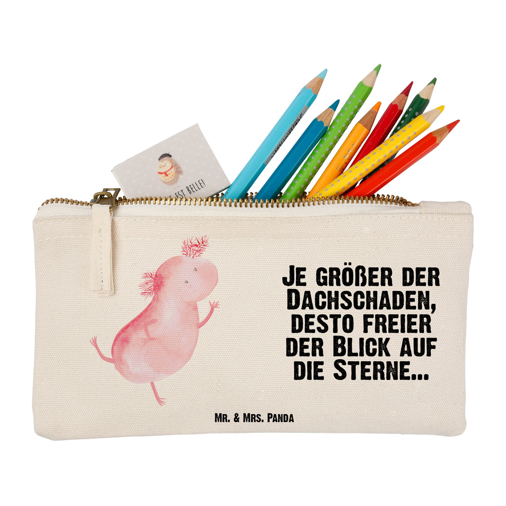 Schminktasche Axolotl Tanzen Schminktasche, Kosmetiktasche, Kosmetikbeutel, Stiftemäppchen, Etui, Federmappe, Makeup, XXL, Schminketui, Kosmetiketui, Schlamperetui, Axolotl, Molch, Axolot, Schwanzlurch, Lurch, Lurche, Dachschaden, Sterne, verrückt, Freundin, beste Freundin