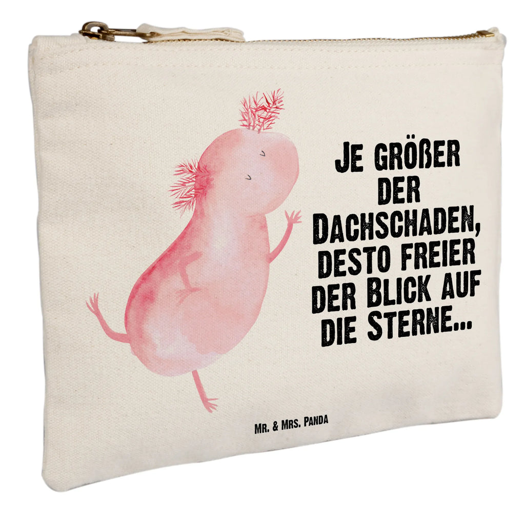 Schminktasche Axolotl Tanzen Schminktasche, Kosmetiktasche, Kosmetikbeutel, Stiftemäppchen, Etui, Federmappe, Makeup, XXL, Schminketui, Kosmetiketui, Schlamperetui, Axolotl, Molch, Axolot, Schwanzlurch, Lurch, Lurche, Dachschaden, Sterne, verrückt, Freundin, beste Freundin