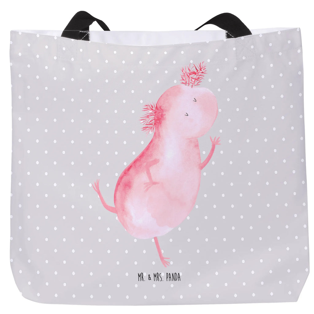 Shopper Axolotl Tanzen Beutel, Einkaufstasche, Tasche, Strandtasche, Einkaufsbeutel, Shopper, Schultasche, Freizeittasche, Tragebeutel, Schulbeutel, Alltagstasche, Axolotl, Molch, Axolot, Schwanzlurch, Lurch, Lurche, Dachschaden, Sterne, verrückt, Freundin, beste Freundin