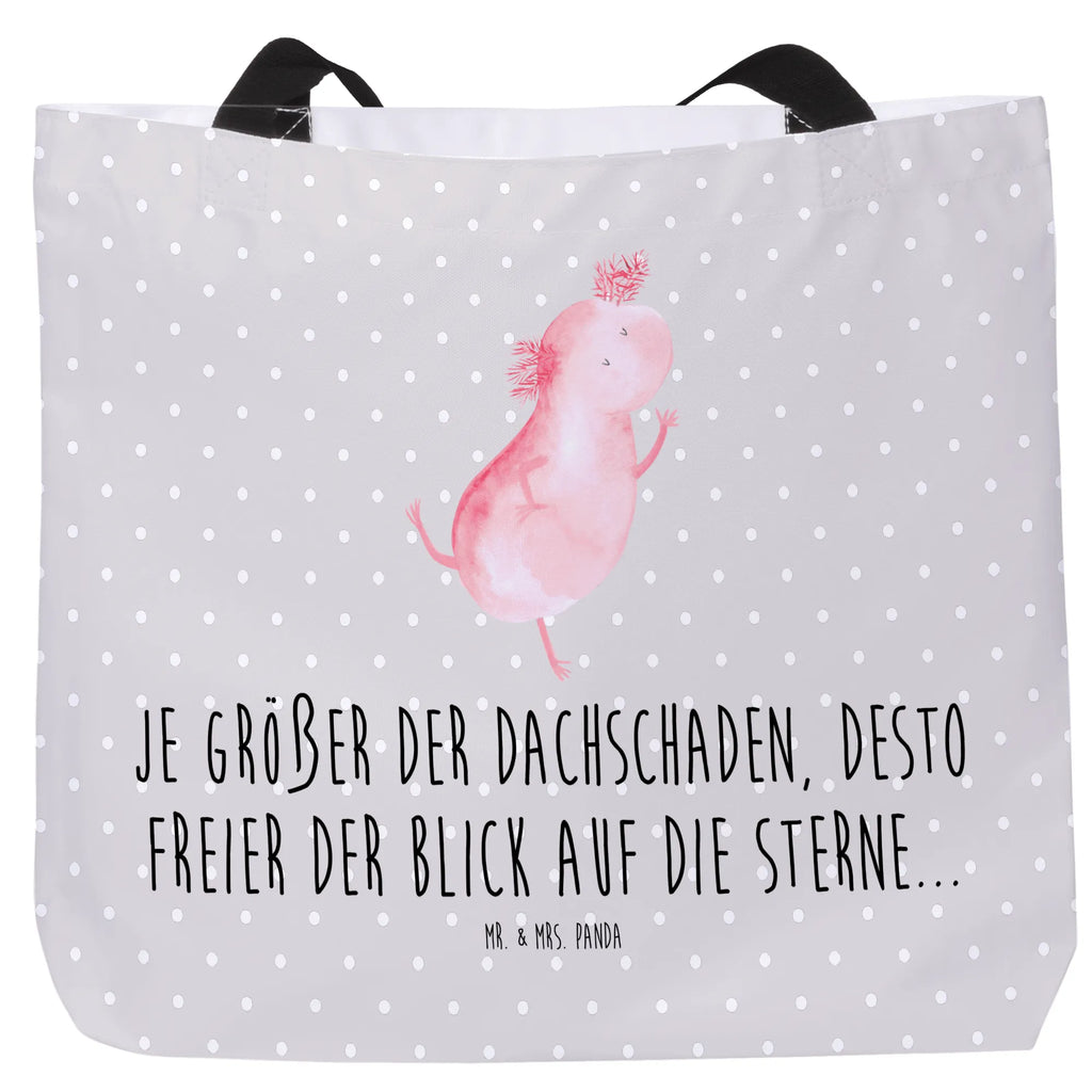 Shopper Axolotl Tanzen Beutel, Einkaufstasche, Tasche, Strandtasche, Einkaufsbeutel, Shopper, Schultasche, Freizeittasche, Tragebeutel, Schulbeutel, Alltagstasche, Axolotl, Molch, Axolot, Schwanzlurch, Lurch, Lurche, Dachschaden, Sterne, verrückt, Freundin, beste Freundin