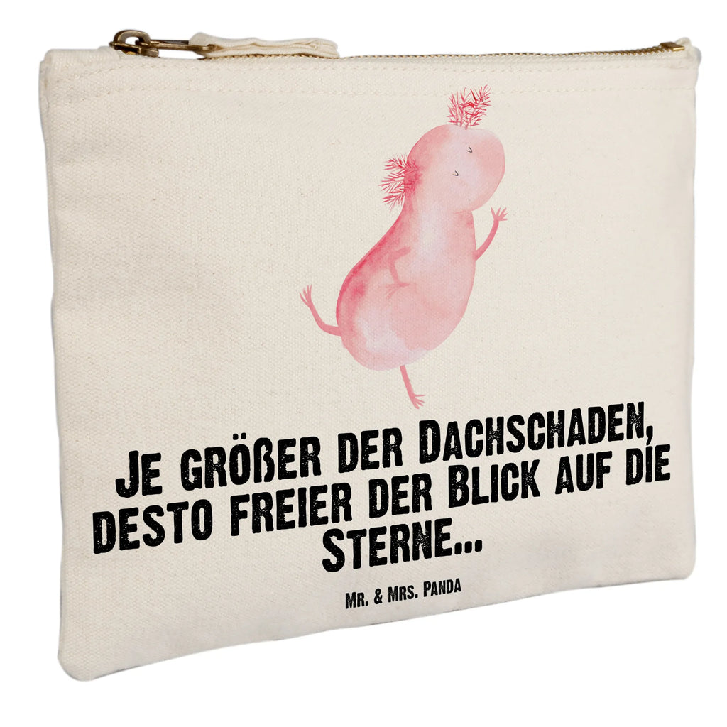 Schminktasche Axolotl Tanzen Schminktasche, Kosmetiktasche, Kosmetikbeutel, Stiftemäppchen, Etui, Federmappe, Makeup, XXL, Schminketui, Kosmetiketui, Schlamperetui, Axolotl, Molch, Axolot, Schwanzlurch, Lurch, Lurche, Dachschaden, Sterne, verrückt, Freundin, beste Freundin