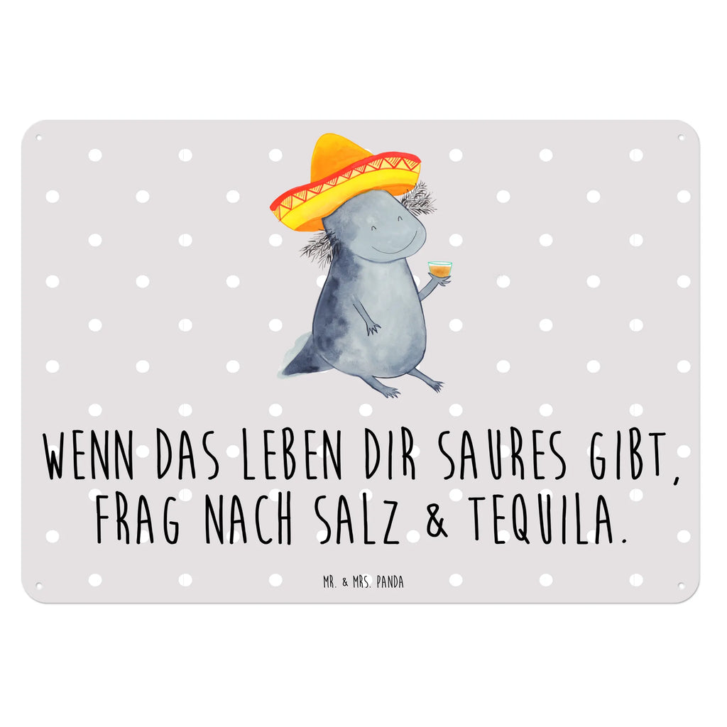 Blechschild Axolotl Tequila Blechschild, Metallschild, Geschenk Schild, Schild, Magnet-Metall-Schild, Deko Schild, Wandschild, Wand-Dekoration, Türschild, Axolotl, Molch, Mexico, Mexiko, Sombrero, Zitrone, Tequila, Motivation, Spruch, Schwanzlurch, Lurch, Lurche, Axolot, Feuerdrache, Feuersalamander