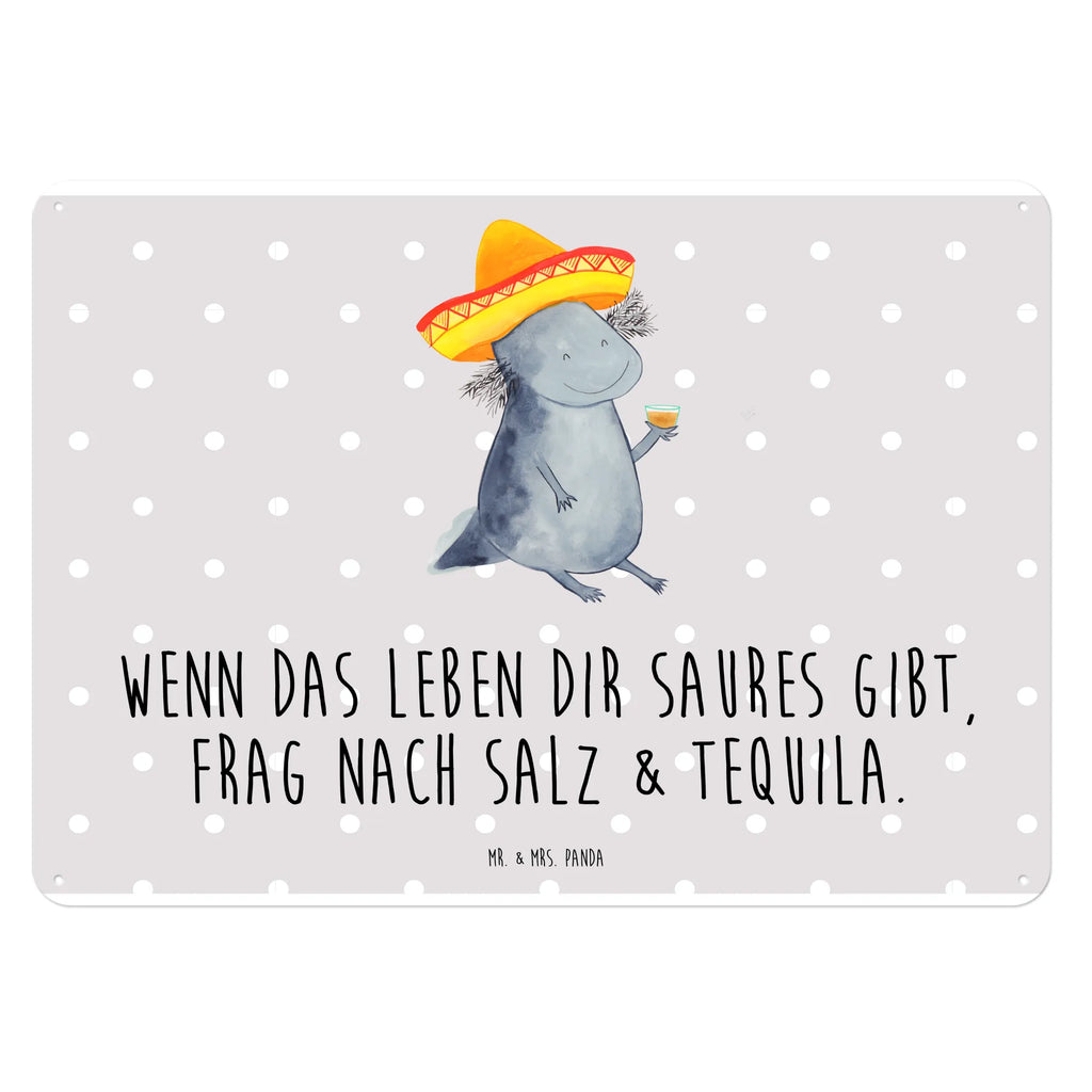 Blechschild Axolotl Tequila Blechschild, Metallschild, Geschenk Schild, Schild, Magnet-Metall-Schild, Deko Schild, Wandschild, Wand-Dekoration, Türschild, Axolotl, Molch, Mexico, Mexiko, Sombrero, Zitrone, Tequila, Motivation, Spruch, Schwanzlurch, Lurch, Lurche, Axolot, Feuerdrache, Feuersalamander