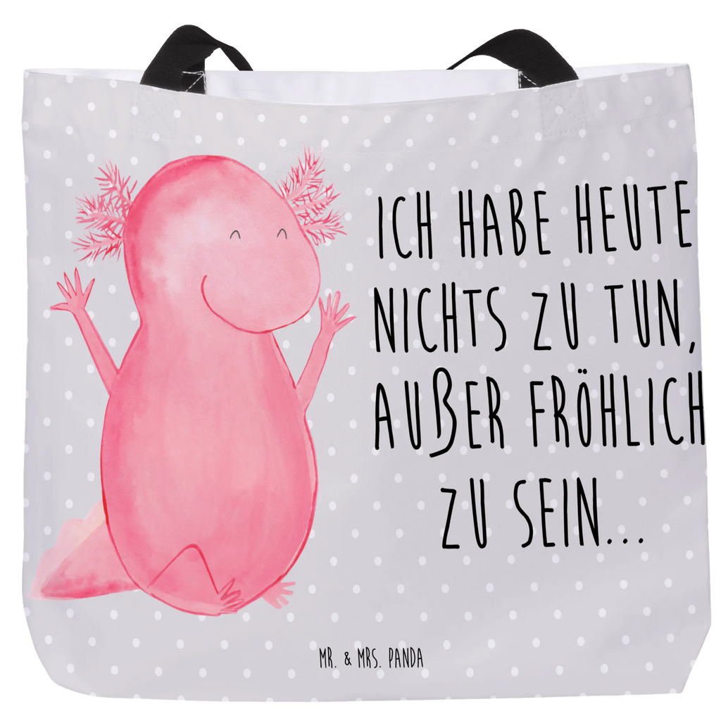 Shopper Axolotl Hurra Beutel, Einkaufstasche, Tasche, Strandtasche, Einkaufsbeutel, Shopper, Schultasche, Freizeittasche, Tragebeutel, Schulbeutel, Alltagstasche, Axolotl, Molch, Axolot, Schwanzlurch, Lurch, Lurche, fröhlich, Spaß, Freude, Motivation, Zufriedenheit