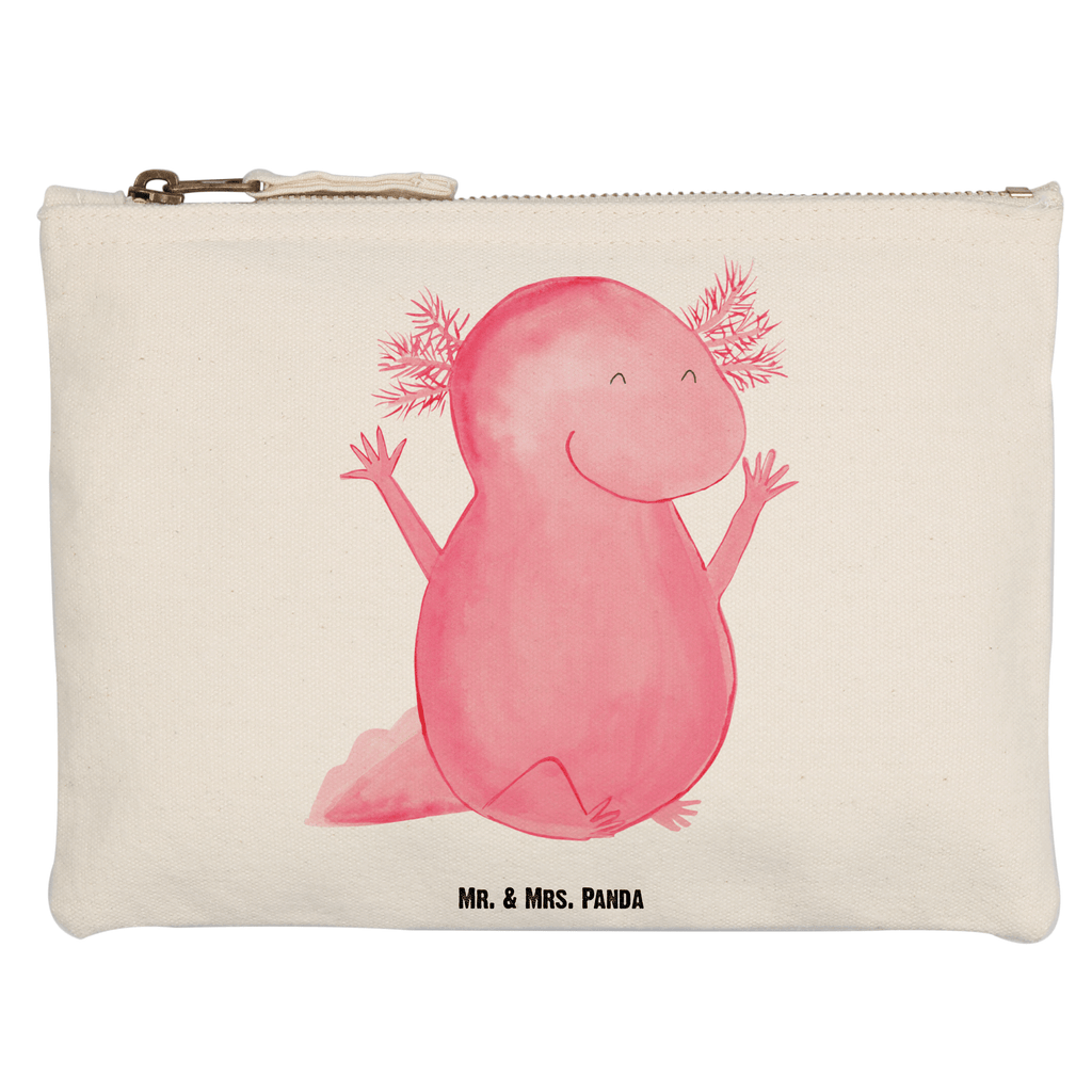 Schminktasche Axolotl Hurra Schminktasche, Kosmetiktasche, Kosmetikbeutel, Stiftemäppchen, Etui, Federmappe, Makeup, XXL, Schminketui, Kosmetiketui, Schlamperetui, Axolotl, Molch, Axolot, Schwanzlurch, Lurch, Lurche, fröhlich, Spaß, Freude, Motivation, Zufriedenheit