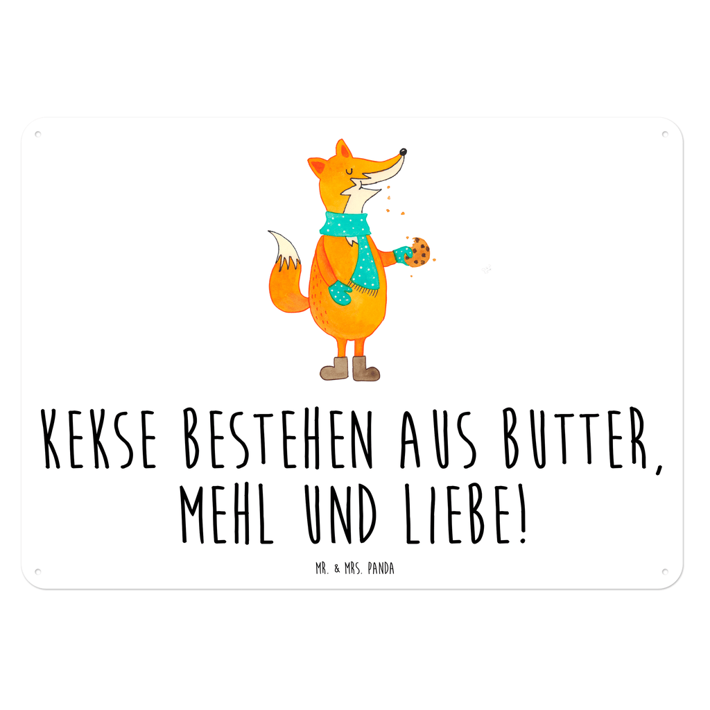 Blechschild Fuchs Keks Blechschild, Metallschild, Geschenk Schild, Schild, Magnet-Metall-Schild, Deko Schild, Wandschild, Wand-Dekoration, Türschild, Fuchs, Füchse, Backen Spruch, Kekse, Winter, Weihnachtszeit, Plätzchen, Liebe, Küche Deko