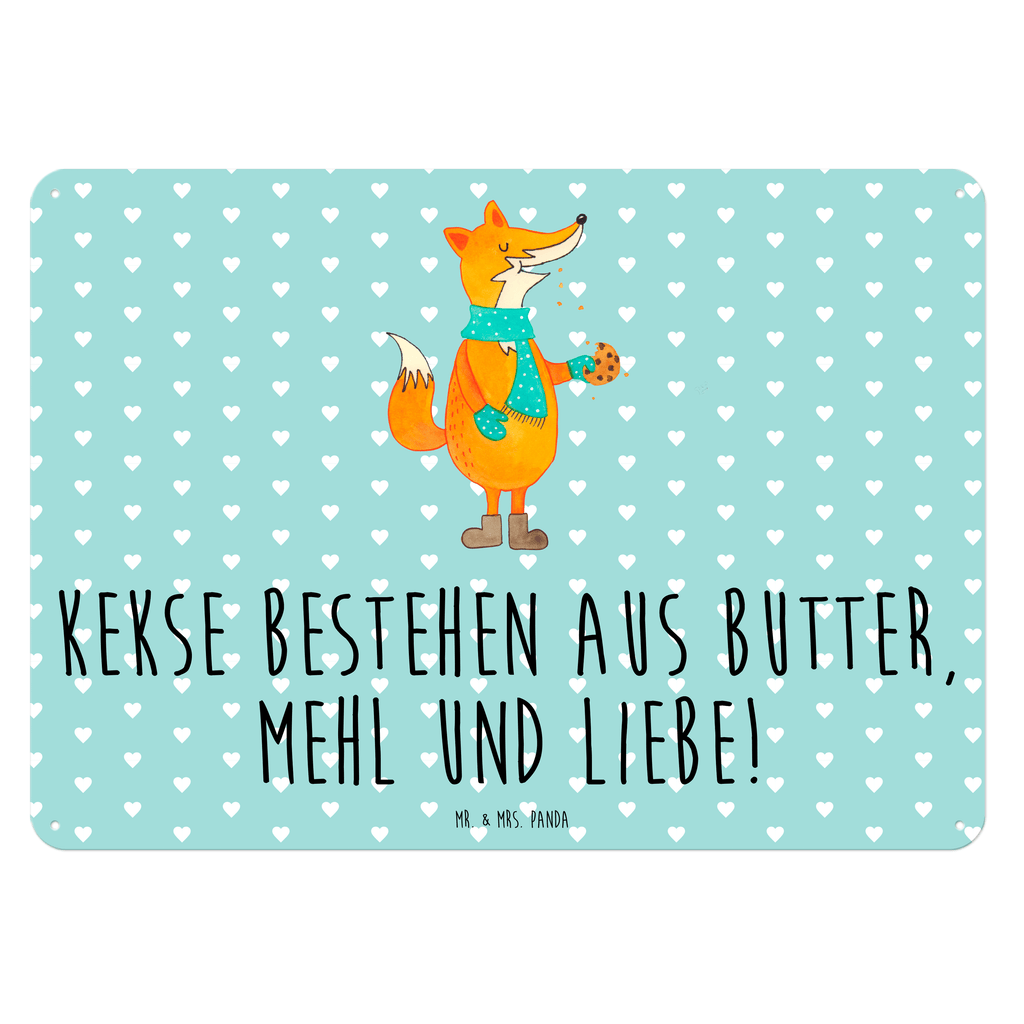 Blechschild Fuchs Keks Blechschild, Metallschild, Geschenk Schild, Schild, Magnet-Metall-Schild, Deko Schild, Wandschild, Wand-Dekoration, Türschild, Fuchs, Füchse, Backen Spruch, Kekse, Winter, Weihnachtszeit, Plätzchen, Liebe, Küche Deko