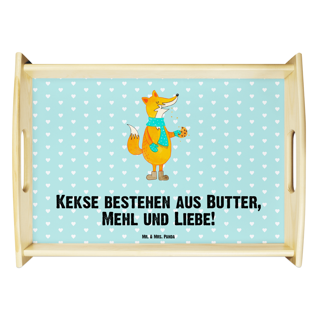 Serviertablett Fuchs Keks Serviertablett, Tablett, Holztablett, Küchentablett, Dekotablett, Frühstückstablett, Fuchs, Füchse, Backen Spruch, Kekse, Winter, Weihnachtszeit, Plätzchen, Liebe, Küche Deko