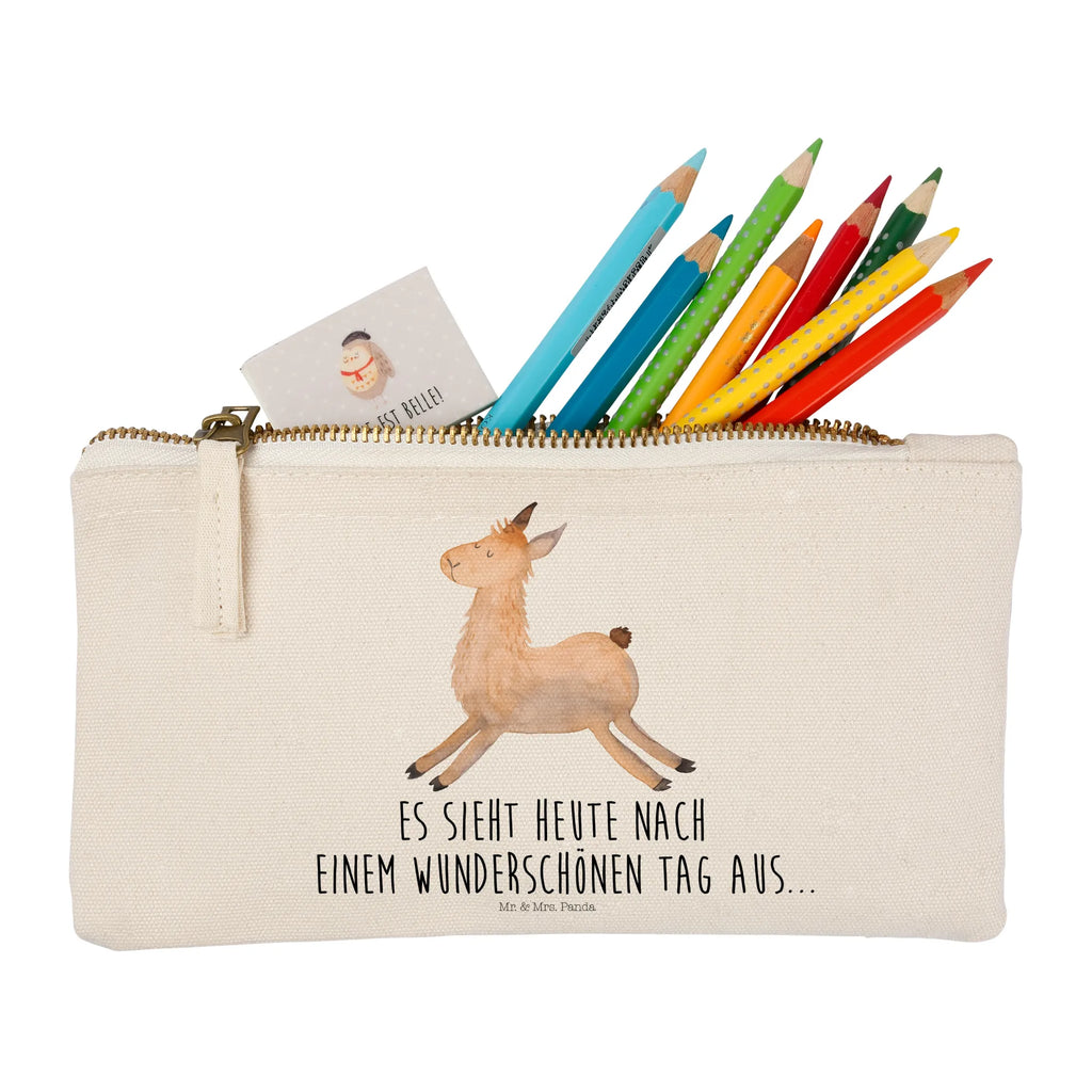 Schminktasche Lama Springen Schminktasche, Kosmetiktasche, Kosmetikbeutel, Stiftemäppchen, Etui, Federmappe, Makeup, XXL, Schminketui, Kosmetiketui, Schlamperetui, Lama, Alpaka, Lamas, Lieblingstag, Happy day, fröhlich, Glück, Freundin, Liebeskummer, Neustart, guten Morgen, Start, Prüfung, Abitur