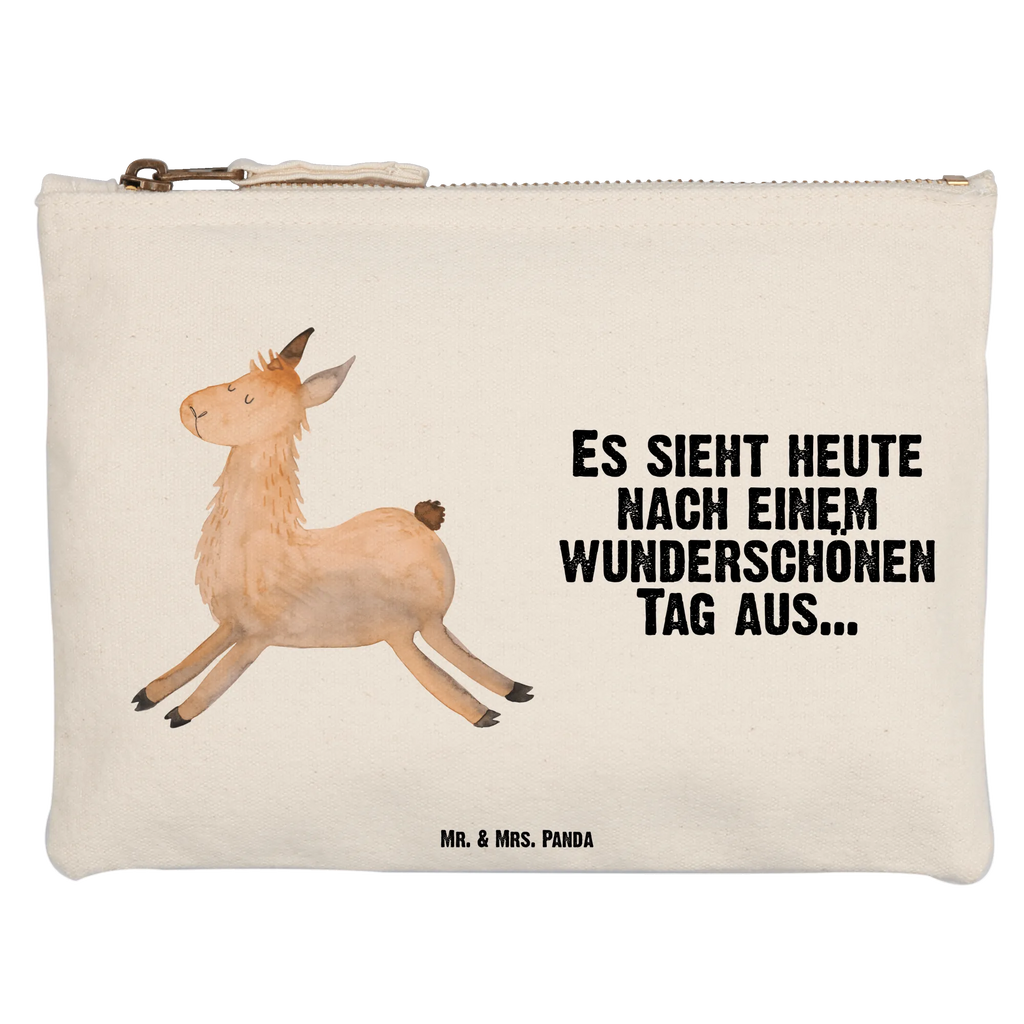 Schminktasche Lama Springen Schminktasche, Kosmetiktasche, Kosmetikbeutel, Stiftemäppchen, Etui, Federmappe, Makeup, XXL, Schminketui, Kosmetiketui, Schlamperetui, Lama, Alpaka, Lamas, Lieblingstag, Happy day, fröhlich, Glück, Freundin, Liebeskummer, Neustart, guten Morgen, Start, Prüfung, Abitur