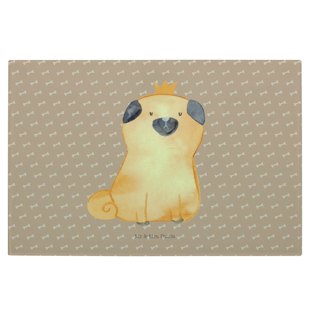 Glasschneidebrett Mops Krone Glasschneidebrett, Schneidebrett, Hund, Hundemotiv, Haustier, Hunderasse, Tierliebhaber, Hundebesitzer, Sprüche, Mops, allergisch, kinderlos, Hausregel, Hundebesitzer. Spruch, lustig