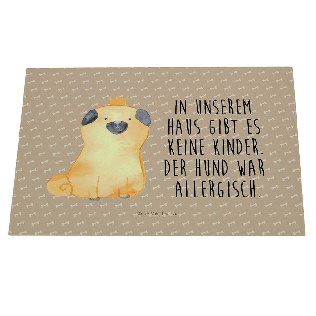 Glasschneidebrett Mops Krone Glasschneidebrett, Schneidebrett, Hund, Hundemotiv, Haustier, Hunderasse, Tierliebhaber, Hundebesitzer, Sprüche, Mops, allergisch, kinderlos, Hausregel, Hundebesitzer. Spruch, lustig