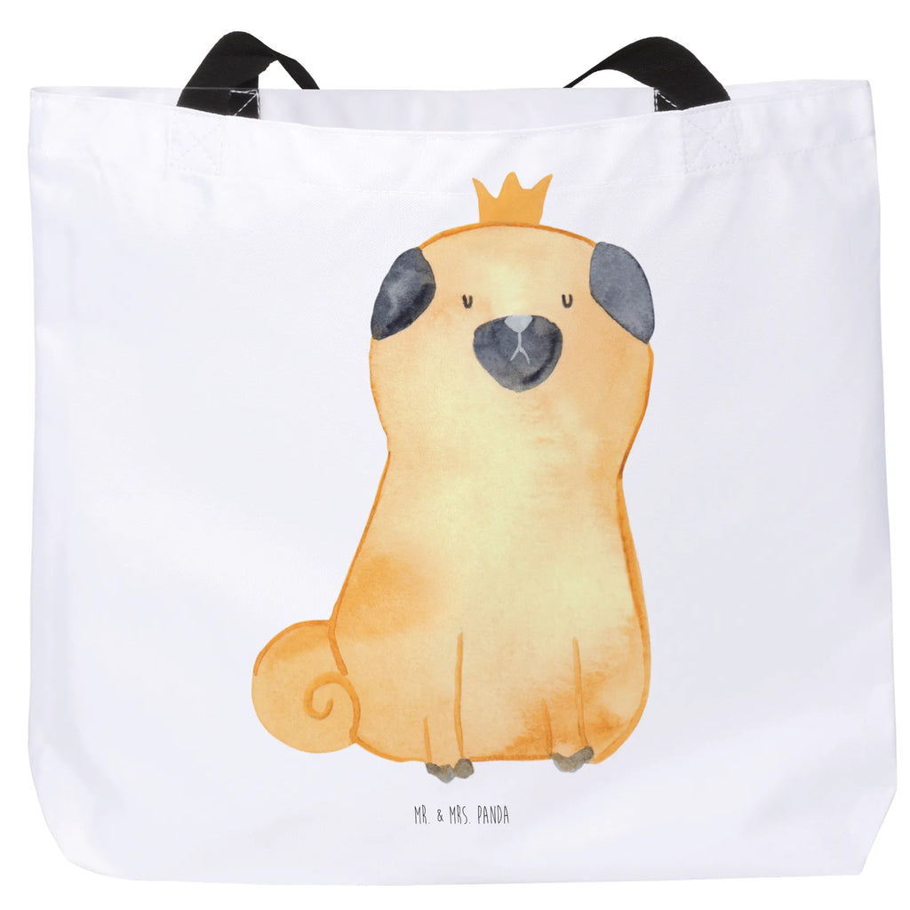 Shopper Mops Krone Beutel, Einkaufstasche, Tasche, Strandtasche, Einkaufsbeutel, Shopper, Schultasche, Freizeittasche, Tragebeutel, Schulbeutel, Alltagstasche, Hund, Hundemotiv, Haustier, Hunderasse, Tierliebhaber, Hundebesitzer, Sprüche, Mops, allergisch, kinderlos, Hausregel, Hundebesitzer. Spruch, lustig