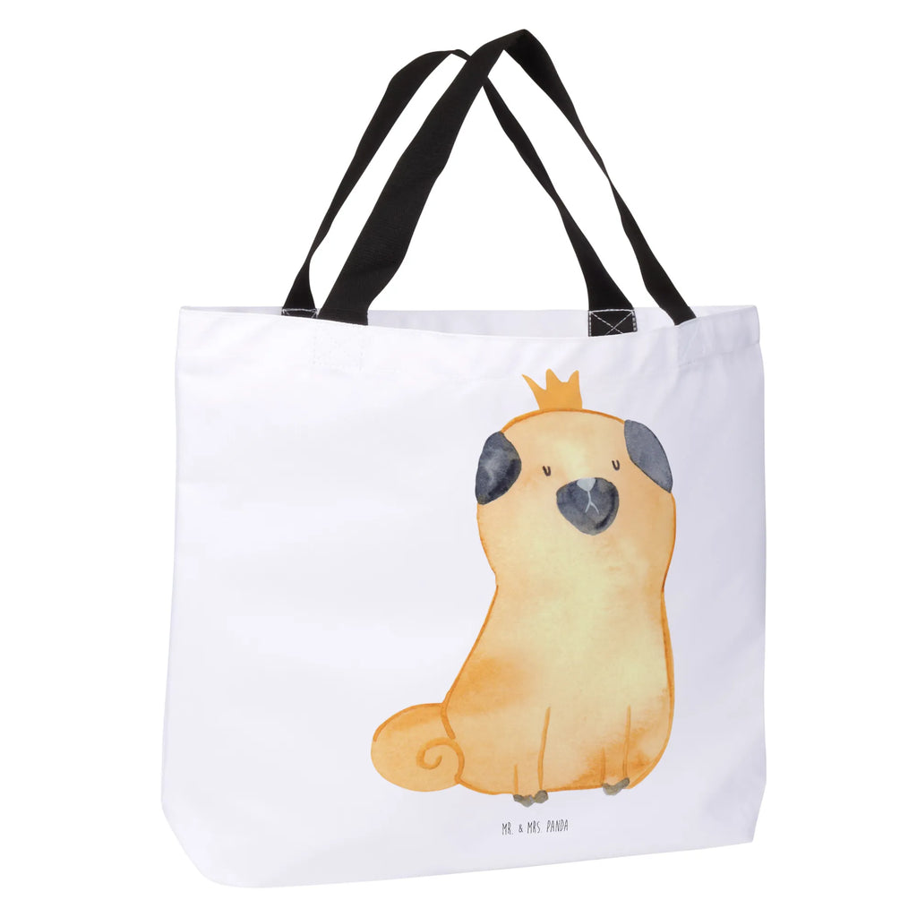 Shopper Mops Krone Beutel, Einkaufstasche, Tasche, Strandtasche, Einkaufsbeutel, Shopper, Schultasche, Freizeittasche, Tragebeutel, Schulbeutel, Alltagstasche, Hund, Hundemotiv, Haustier, Hunderasse, Tierliebhaber, Hundebesitzer, Sprüche, Mops, allergisch, kinderlos, Hausregel, Hundebesitzer. Spruch, lustig