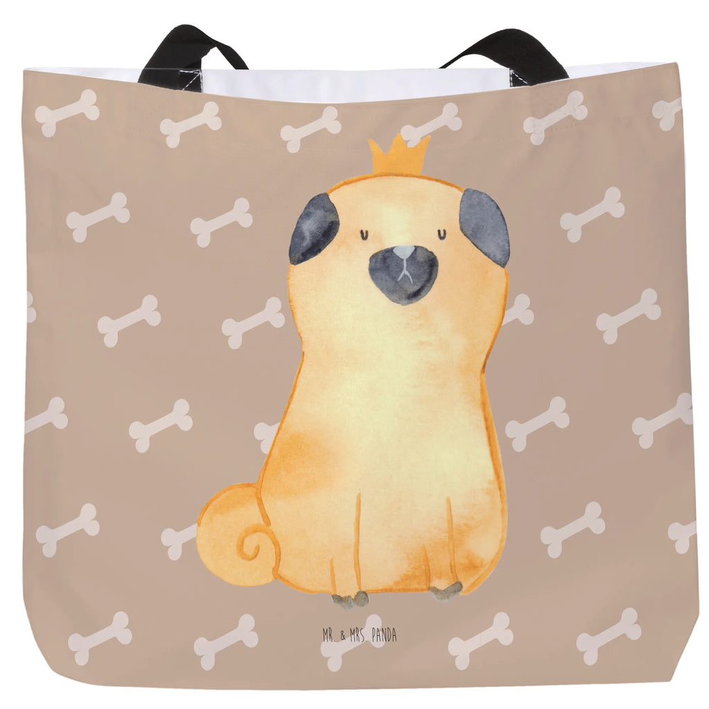 Shopper Mops Krone Beutel, Einkaufstasche, Tasche, Strandtasche, Einkaufsbeutel, Shopper, Schultasche, Freizeittasche, Tragebeutel, Schulbeutel, Alltagstasche, Hund, Hundemotiv, Haustier, Hunderasse, Tierliebhaber, Hundebesitzer, Sprüche, Mops, allergisch, kinderlos, Hausregel, Hundebesitzer. Spruch, lustig