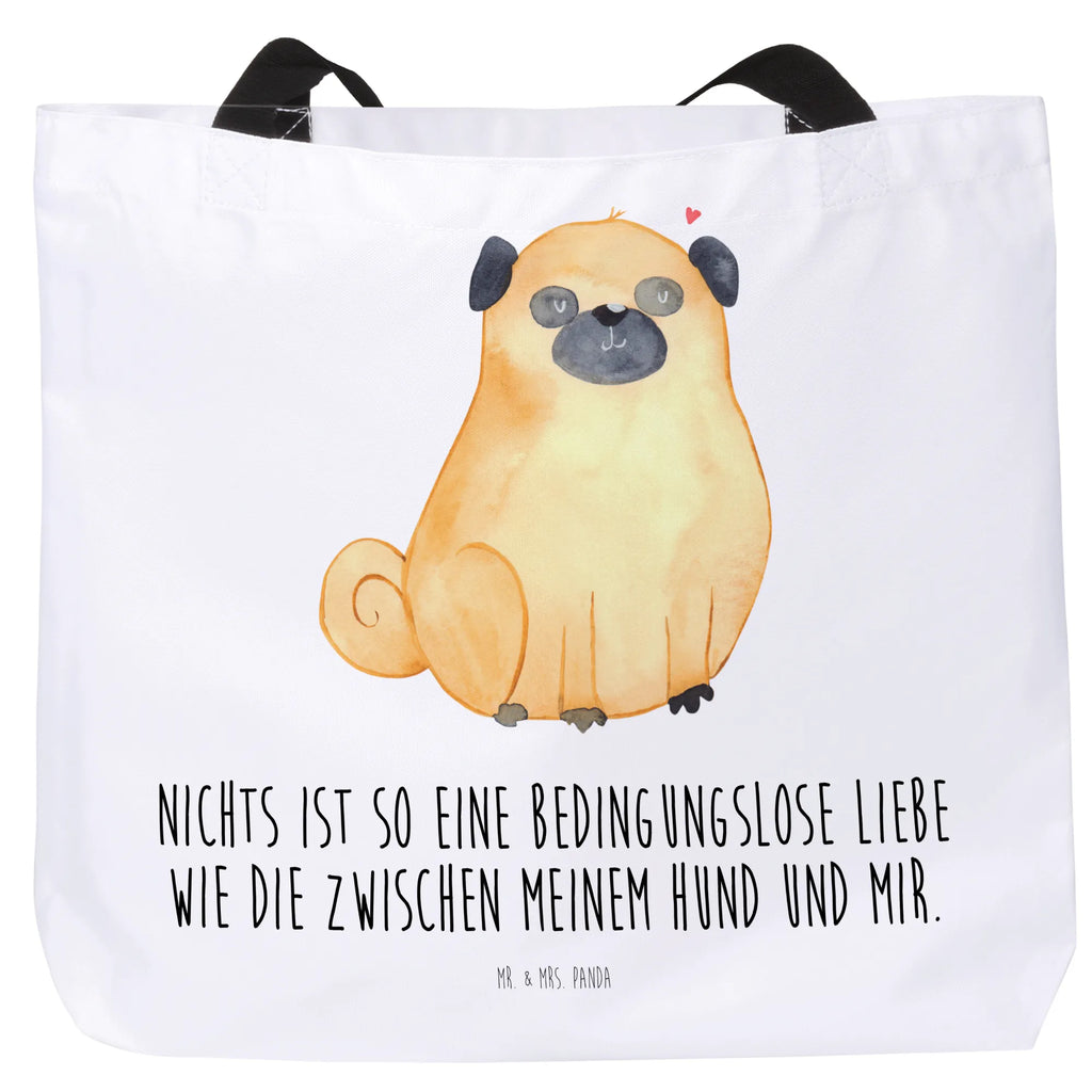 Shopper Mops Beutel, Einkaufstasche, Tasche, Strandtasche, Einkaufsbeutel, Shopper, Schultasche, Freizeittasche, Tragebeutel, Schulbeutel, Alltagstasche, Hund, Hundemotiv, Haustier, Hunderasse, Tierliebhaber, Hundebesitzer, Sprüche, Mops, Liebe, Hundeliebe