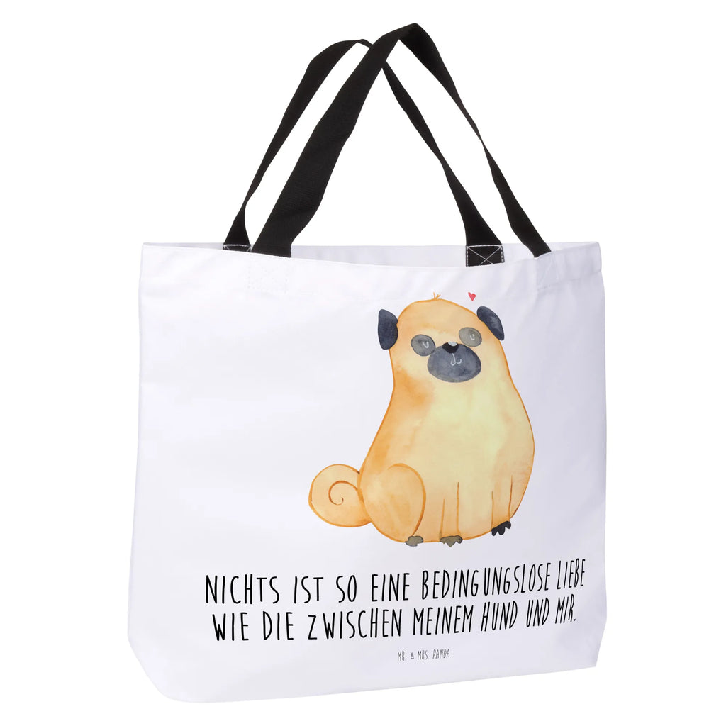 Shopper Mops Beutel, Einkaufstasche, Tasche, Strandtasche, Einkaufsbeutel, Shopper, Schultasche, Freizeittasche, Tragebeutel, Schulbeutel, Alltagstasche, Hund, Hundemotiv, Haustier, Hunderasse, Tierliebhaber, Hundebesitzer, Sprüche, Mops, Liebe, Hundeliebe