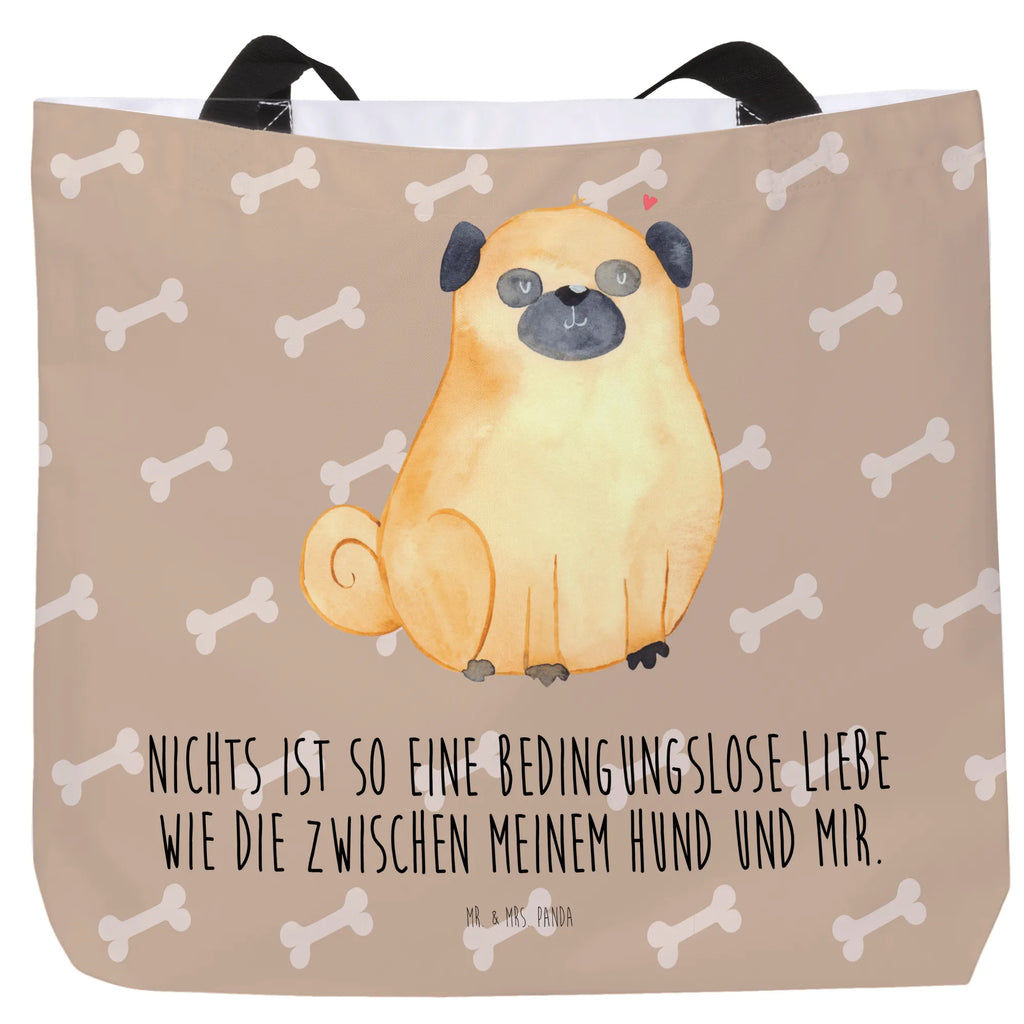 Shopper Mops Beutel, Einkaufstasche, Tasche, Strandtasche, Einkaufsbeutel, Shopper, Schultasche, Freizeittasche, Tragebeutel, Schulbeutel, Alltagstasche, Hund, Hundemotiv, Haustier, Hunderasse, Tierliebhaber, Hundebesitzer, Sprüche, Mops, Liebe, Hundeliebe