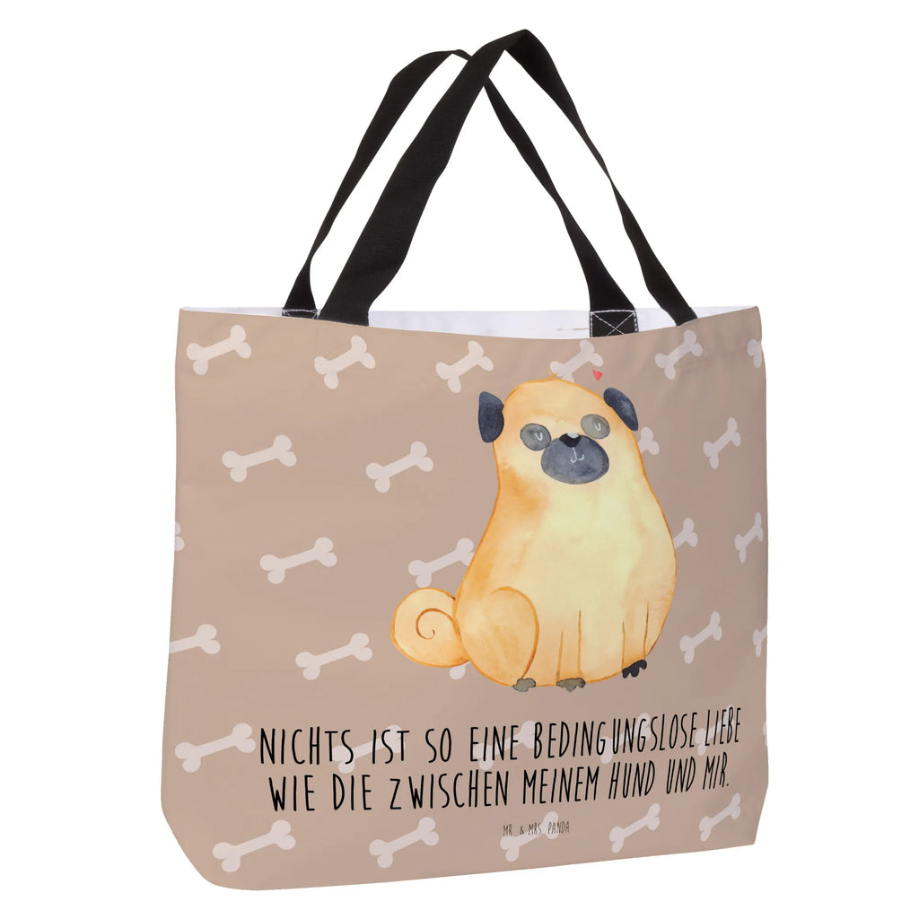 Shopper Mops Beutel, Einkaufstasche, Tasche, Strandtasche, Einkaufsbeutel, Shopper, Schultasche, Freizeittasche, Tragebeutel, Schulbeutel, Alltagstasche, Hund, Hundemotiv, Haustier, Hunderasse, Tierliebhaber, Hundebesitzer, Sprüche, Mops, Liebe, Hundeliebe