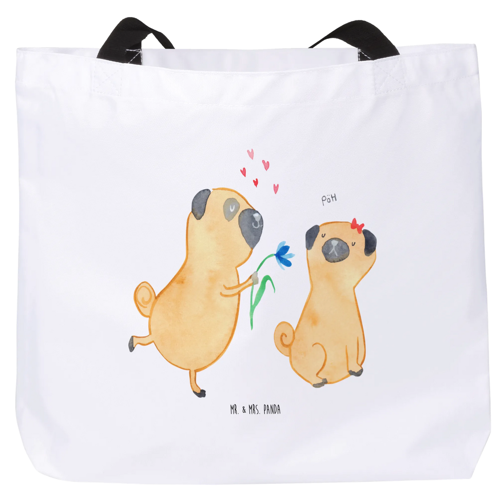 Shopper Mops Verliebt Beutel, Einkaufstasche, Tasche, Strandtasche, Einkaufsbeutel, Shopper, Schultasche, Freizeittasche, Tragebeutel, Schulbeutel, Alltagstasche, Hund, Hundemotiv, Haustier, Hunderasse, Tierliebhaber, Hundebesitzer, Sprüche, Mops, Möpse, Hundeliebe, verliebt, Liebe, Liebesspruch. Verlobt, Geschenk Freund, Partner