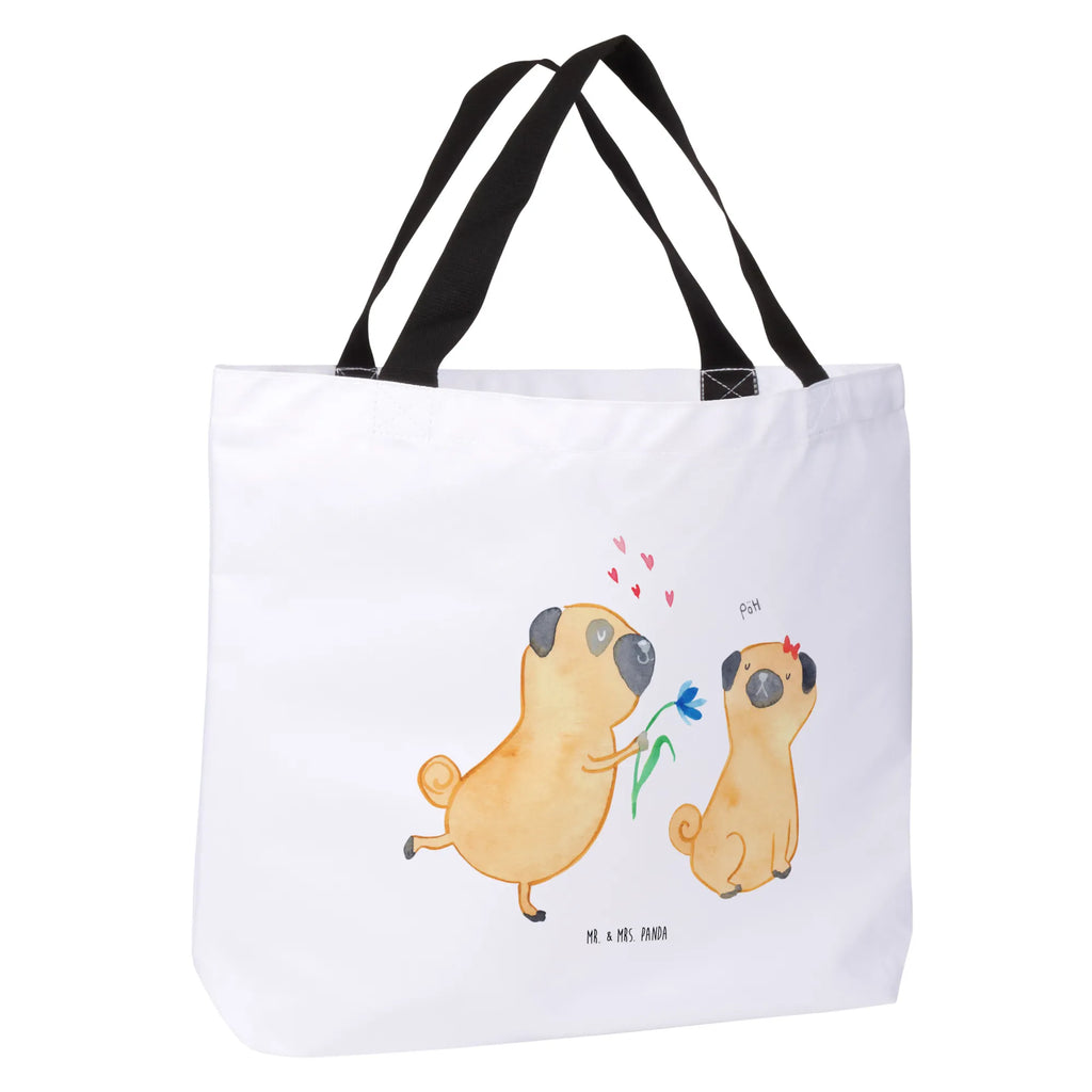 Shopper Mops Verliebt Beutel, Einkaufstasche, Tasche, Strandtasche, Einkaufsbeutel, Shopper, Schultasche, Freizeittasche, Tragebeutel, Schulbeutel, Alltagstasche, Hund, Hundemotiv, Haustier, Hunderasse, Tierliebhaber, Hundebesitzer, Sprüche, Mops, Möpse, Hundeliebe, verliebt, Liebe, Liebesspruch. Verlobt, Geschenk Freund, Partner