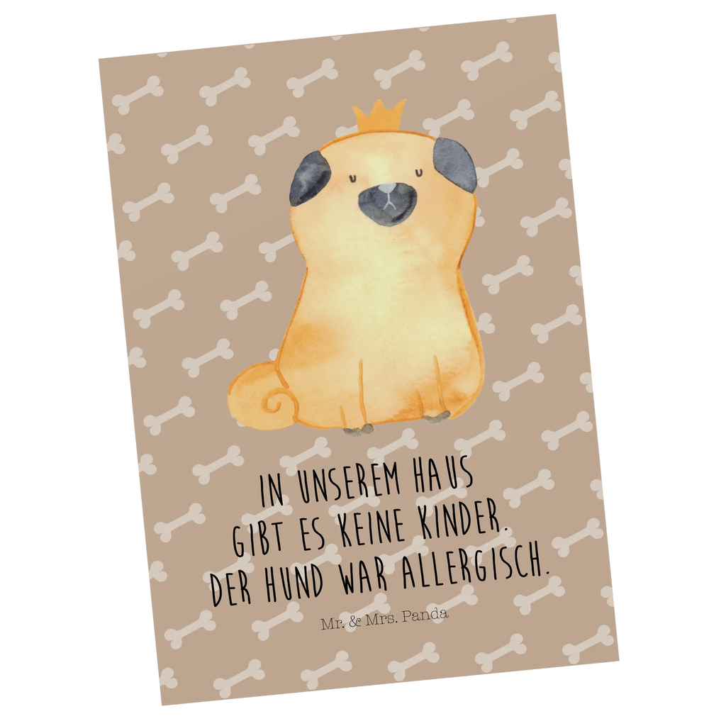 Postkarte Mops Krone Postkarte, Karte, Geschenkkarte, Grußkarte, Einladung, Ansichtskarte, Geburtstagskarte, Einladungskarte, Dankeskarte, Ansichtskarten, Einladung Geburtstag, Einladungskarten Geburtstag, Hund, Hundemotiv, Haustier, Hunderasse, Tierliebhaber, Hundebesitzer, Sprüche, Mops, allergisch, kinderlos, Hausregel, Hundebesitzer. Spruch, lustig