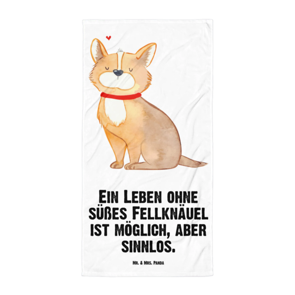 XL Badehandtuch Hundeglück Handtuch, Badetuch, Duschtuch, Strandtuch, Saunatuch, Hund, Hundemotiv, Haustier, Hunderasse, Tierliebhaber, Hundebesitzer, Sprüche, Corgie, Hundeliebe, Spruch, Hundemama, Liebe