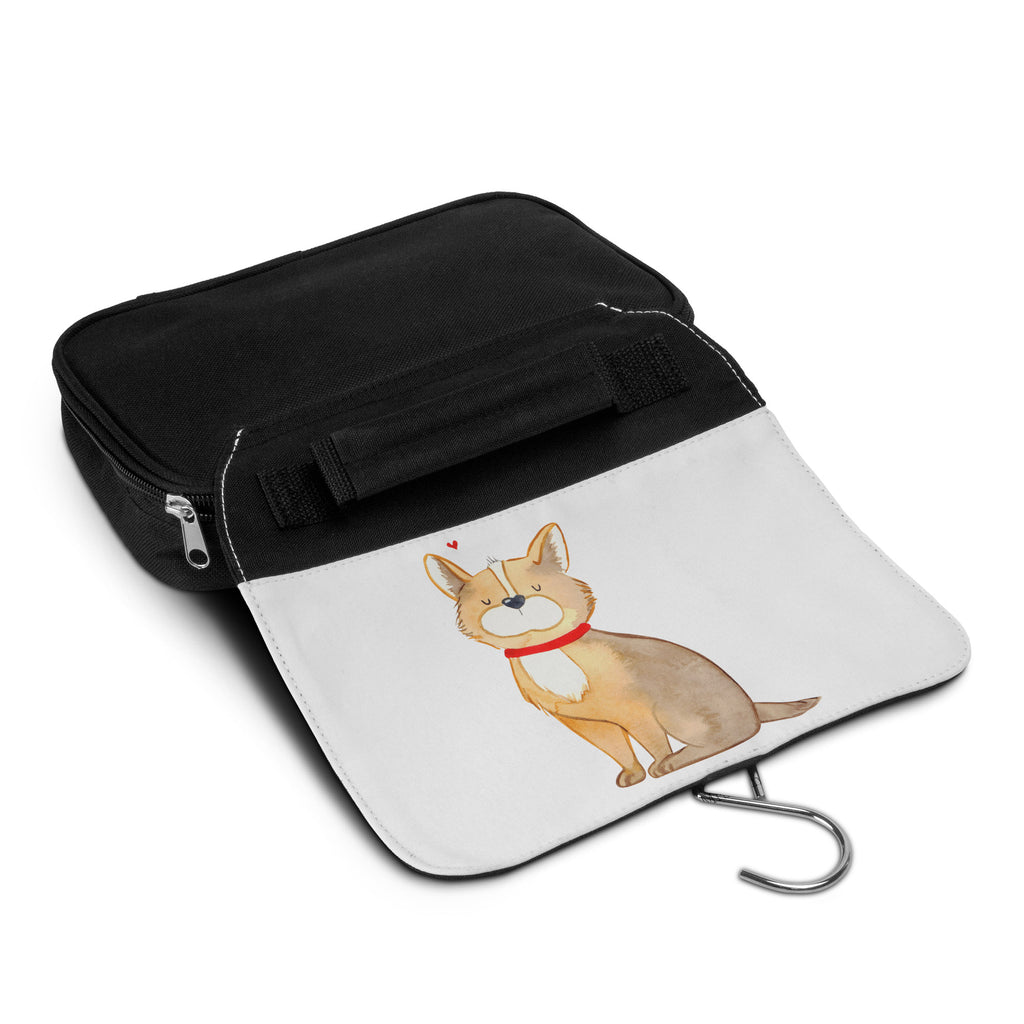 Kulturbeutel Hund Glück Kulturbeutel, Zum Aufhängen, Waschtasche, Kosmetiktasche, Damen, Herren, Aufbewahrungstasche, Schminktasche, Kosmetikbeutel, Organizer, Kulturtasche, Schminkutensil, Hund, Hundemotiv, Haustier, Hunderasse, Tierliebhaber, Hundebesitzer, Sprüche, Corgie, Hundeliebe, Spruch, Hundemama, Liebe