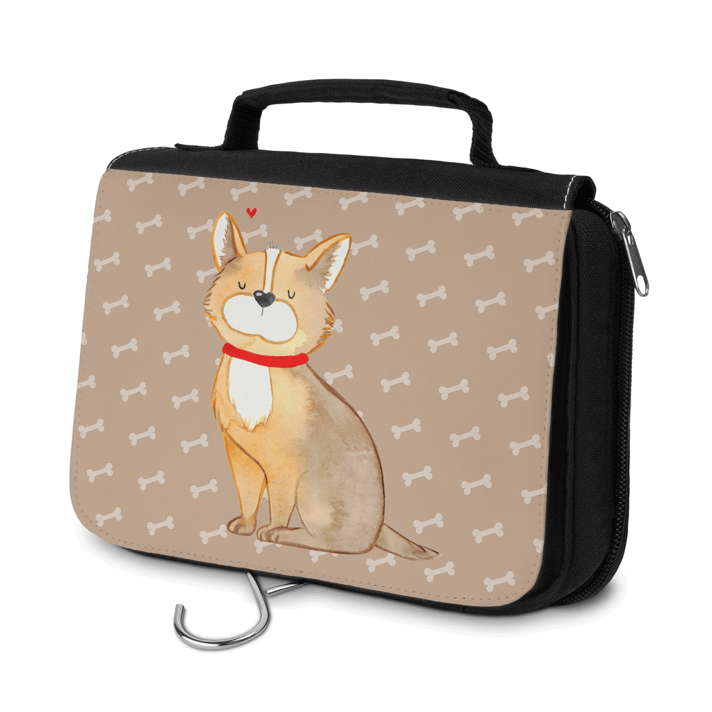 Kulturbeutel Hund Glück Kulturbeutel, Zum Aufhängen, Waschtasche, Kosmetiktasche, Damen, Herren, Aufbewahrungstasche, Schminktasche, Kosmetikbeutel, Organizer, Kulturtasche, Schminkutensil, Hund, Hundemotiv, Haustier, Hunderasse, Tierliebhaber, Hundebesitzer, Sprüche, Corgie, Hundeliebe, Spruch, Hundemama, Liebe