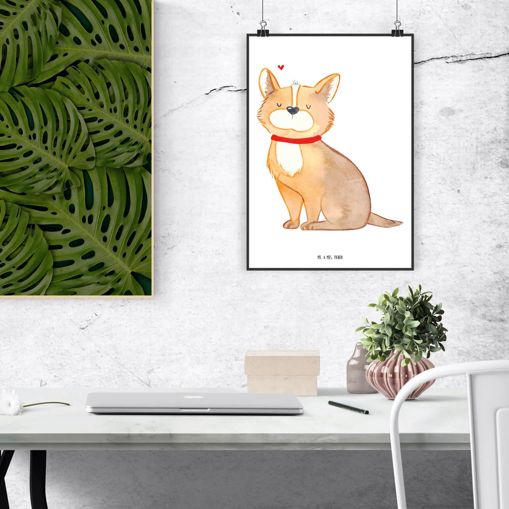 Poster Hund Glück Poster, Wandposter, Bild, Wanddeko, Küchenposter, Kinderposter, Wanddeko Bild, Raumdekoration, Wanddekoration, Handgemaltes Poster, Mr. & Mrs. Panda Poster, Designposter, Kunstdruck, Posterdruck, Hund, Hundemotiv, Haustier, Hunderasse, Tierliebhaber, Hundebesitzer, Sprüche, Corgie, Hundeliebe, Spruch, Hundemama, Liebe