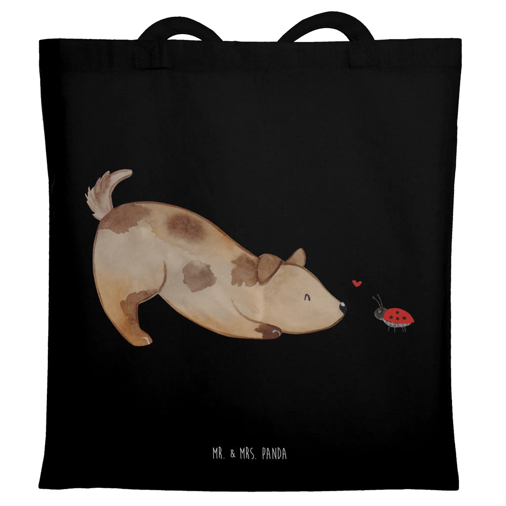 Tragetasche Hund Marienkäfer Beuteltasche, Beutel, Einkaufstasche, Jutebeutel, Stoffbeutel, Tasche, Shopper, Umhängetasche, Strandtasche, Schultertasche, Stofftasche, Tragetasche, Badetasche, Jutetasche, Einkaufstüte, Laptoptasche, Hund, Hundemotiv, Haustier, Hunderasse, Tierliebhaber, Hundebesitzer, Sprüche, Hunde, Hundespruch, Marienkäfer, Mischling, Mischlinghund