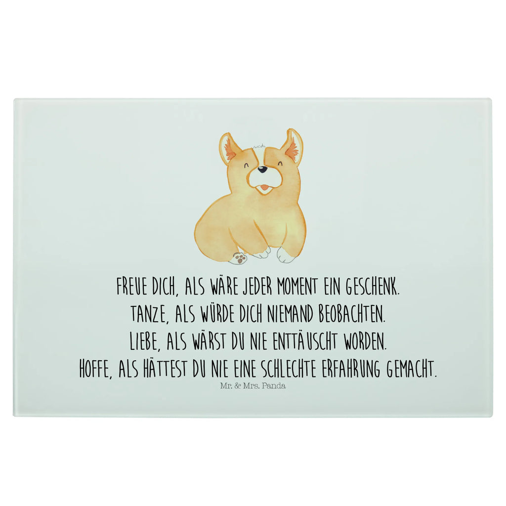 Glasschneidebrett Corgie Glasschneidebrett, Schneidebrett, Hund, Hundemotiv, Haustier, Hunderasse, Tierliebhaber, Hundebesitzer, Sprüche, Corgie, Welsh Corgie Pembroke, britisch, Motivation, Spruch, Hundespruch, Lebensfreude