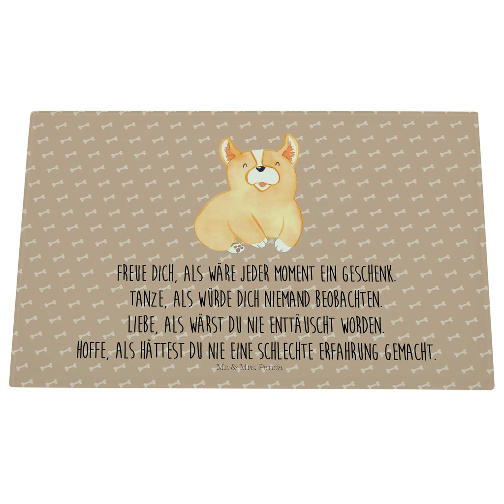 Glasschneidebrett Corgie Glasschneidebrett, Schneidebrett, Hund, Hundemotiv, Haustier, Hunderasse, Tierliebhaber, Hundebesitzer, Sprüche, Corgie, Welsh Corgie Pembroke, britisch, Motivation, Spruch, Hundespruch, Lebensfreude