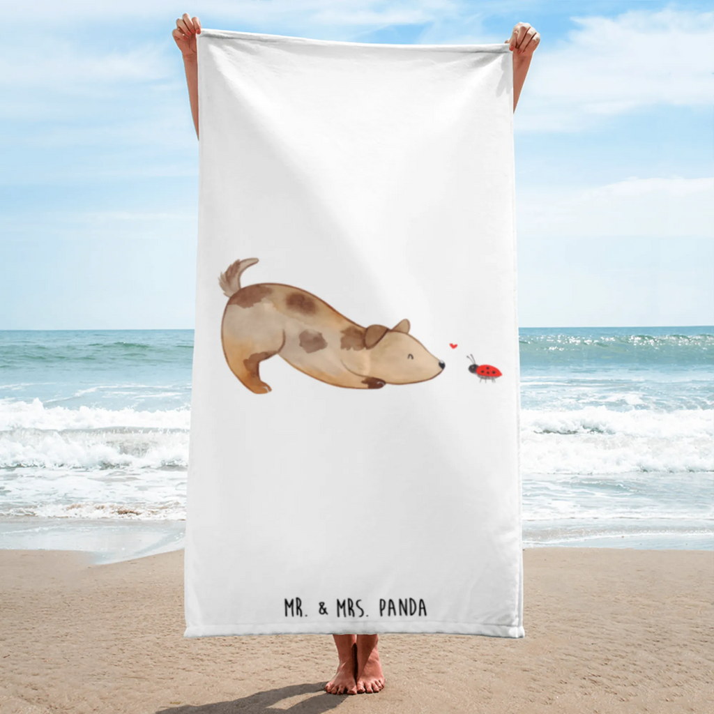 XL Badehandtuch Hund Marienkäfer Handtuch, Badetuch, Duschtuch, Strandtuch, Saunatuch, Hund, Hundemotiv, Haustier, Hunderasse, Tierliebhaber, Hundebesitzer, Sprüche, Hunde, Hundespruch, Marienkäfer, Mischling, Mischlinghund