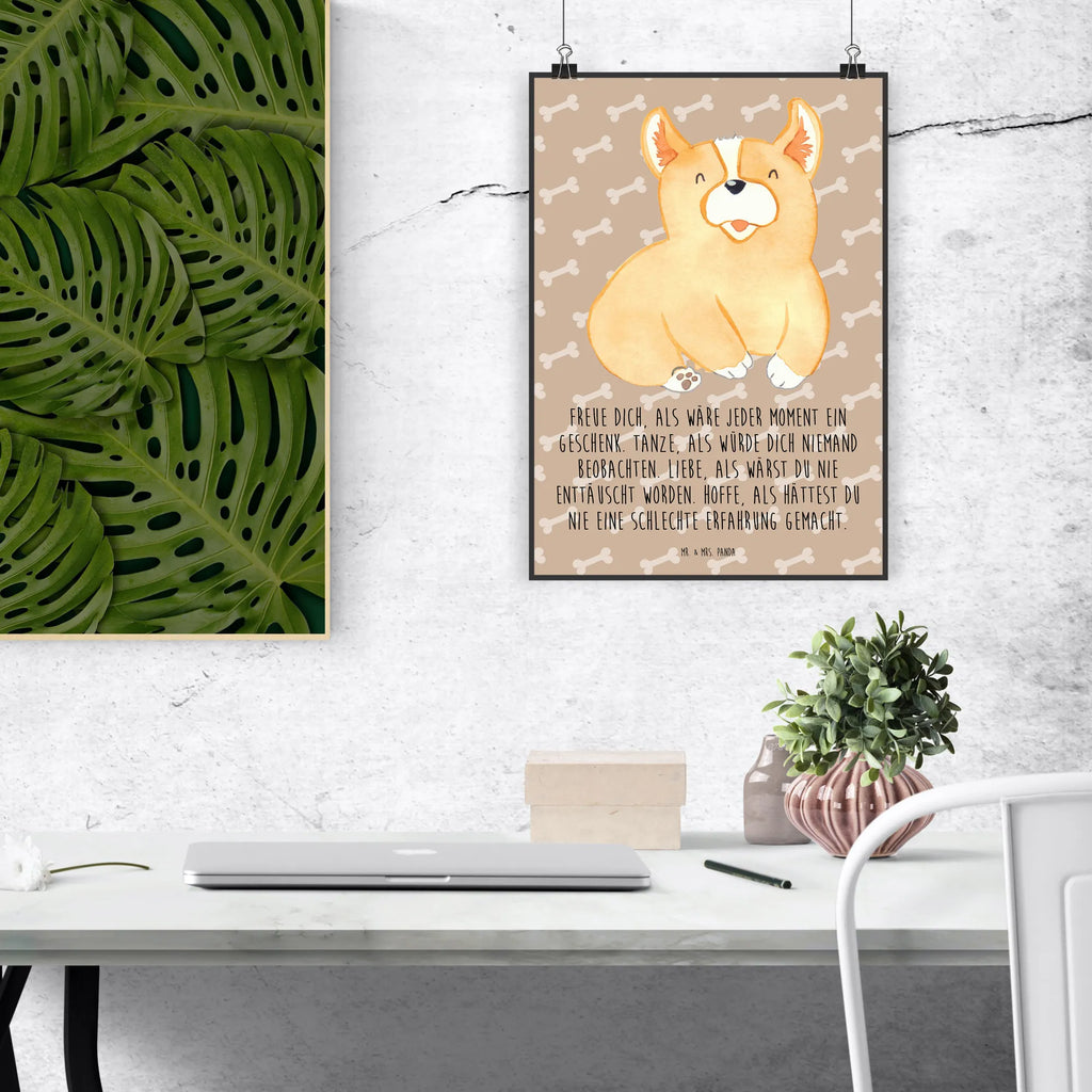 Poster Corgie Poster, Wandposter, Bild, Wanddeko, Küchenposter, Kinderposter, Wanddeko Bild, Raumdekoration, Wanddekoration, Handgemaltes Poster, Mr. & Mrs. Panda Poster, Designposter, Kunstdruck, Posterdruck, Hund, Hundemotiv, Haustier, Hunderasse, Tierliebhaber, Hundebesitzer, Sprüche, Corgie, Welsh Corgie Pembroke, britisch, Motivation, Spruch, Hundespruch, Lebensfreude