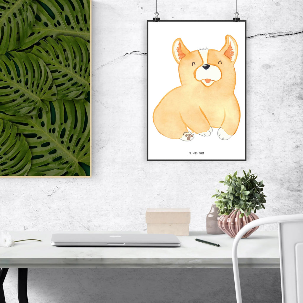 Poster Corgie Poster, Wandposter, Bild, Wanddeko, Küchenposter, Kinderposter, Wanddeko Bild, Raumdekoration, Wanddekoration, Handgemaltes Poster, Mr. & Mrs. Panda Poster, Designposter, Kunstdruck, Posterdruck, Hund, Hundemotiv, Haustier, Hunderasse, Tierliebhaber, Hundebesitzer, Sprüche, Corgie, Welsh Corgie Pembroke, britisch, Motivation, Spruch, Hundespruch, Lebensfreude