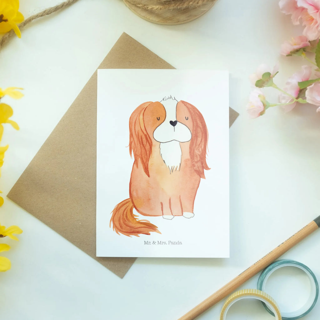 Grußkarte Hund Cavalier King Charles Spaniel Grußkarte, Klappkarte, Einladungskarte, Glückwunschkarte, Hochzeitskarte, Geburtstagskarte, Karte, Ansichtskarten, Hund, Hundemotiv, Haustier, Hunderasse, Tierliebhaber, Hundebesitzer, Sprüche, Cavalier King Charles Spaniel, Cockerspaniel, Spaniel, Spruch, schönster Hund