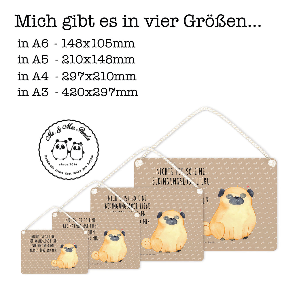 Deko Schild Mops Dekoschild, Deko Schild, Schild, Tür Schild, Türschild, Holzschild, Wandschild, Wanddeko, Hund, Hundemotiv, Haustier, Hunderasse, Tierliebhaber, Hundebesitzer, Sprüche, Mops, Liebe, Hundeliebe