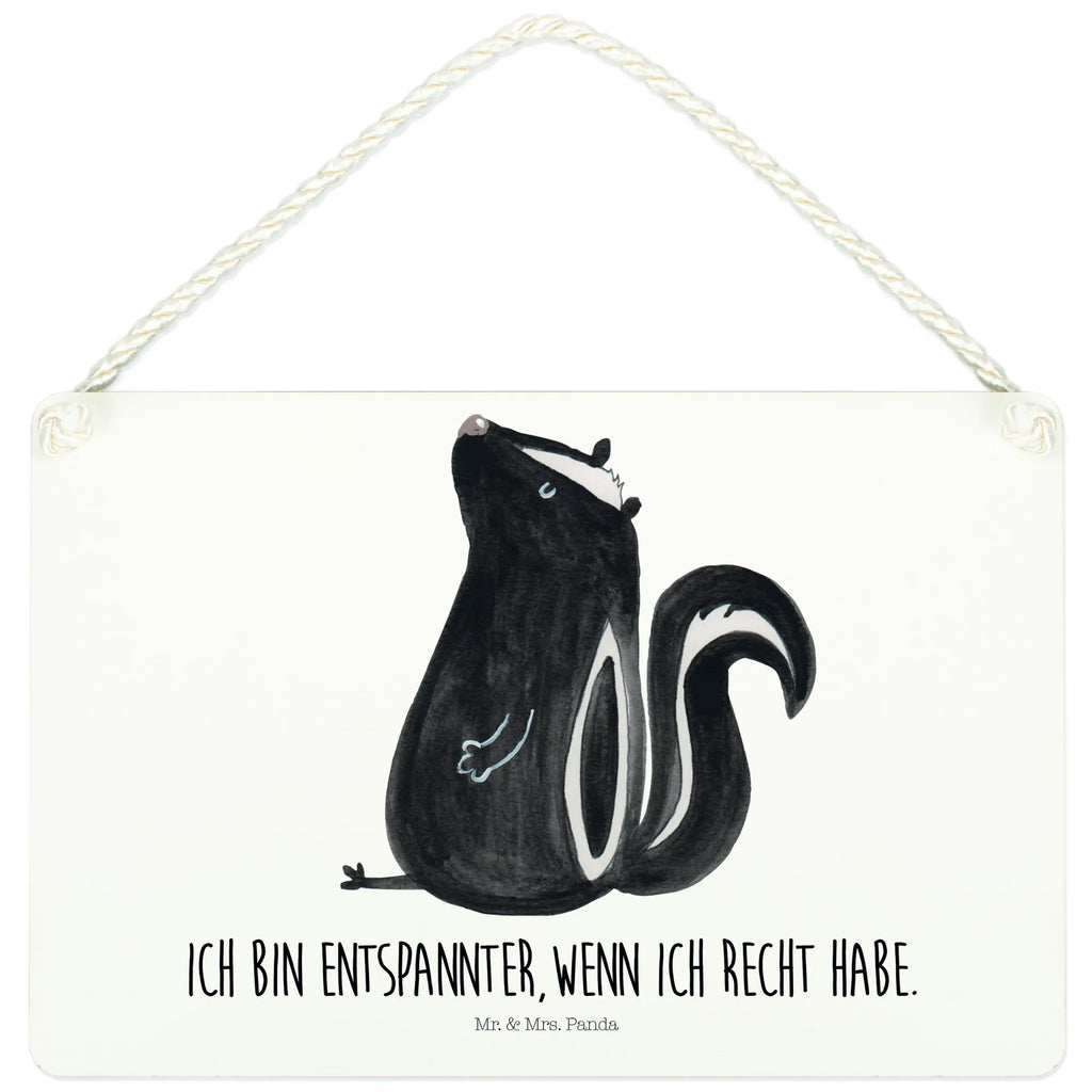 Deko Schild Stinktier Sitzen Dekoschild, Deko Schild, Schild, Tür Schild, Türschild, Holzschild, Wandschild, Wanddeko, Stinktier, Skunk, Wildtier, Raubtier, Stinker, Stinki, Spruch, Büro, Recht, Besserwisser